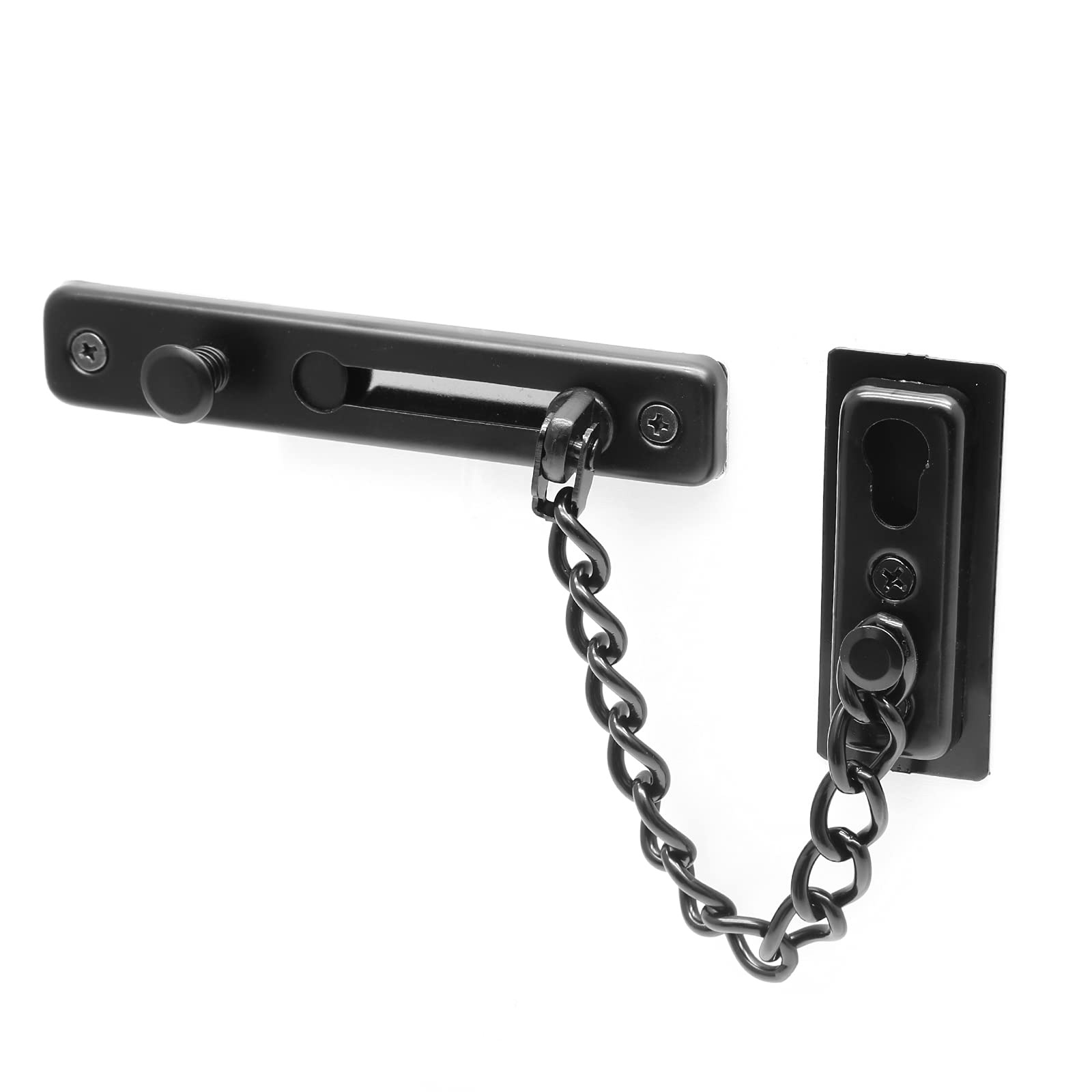 2 Pack Stainless Steel Door Chain Lock with Spring - Anti-Theft Security Chain Guard for Doors & Windows - Home Security Protection for Apartments, Hotels & Offices