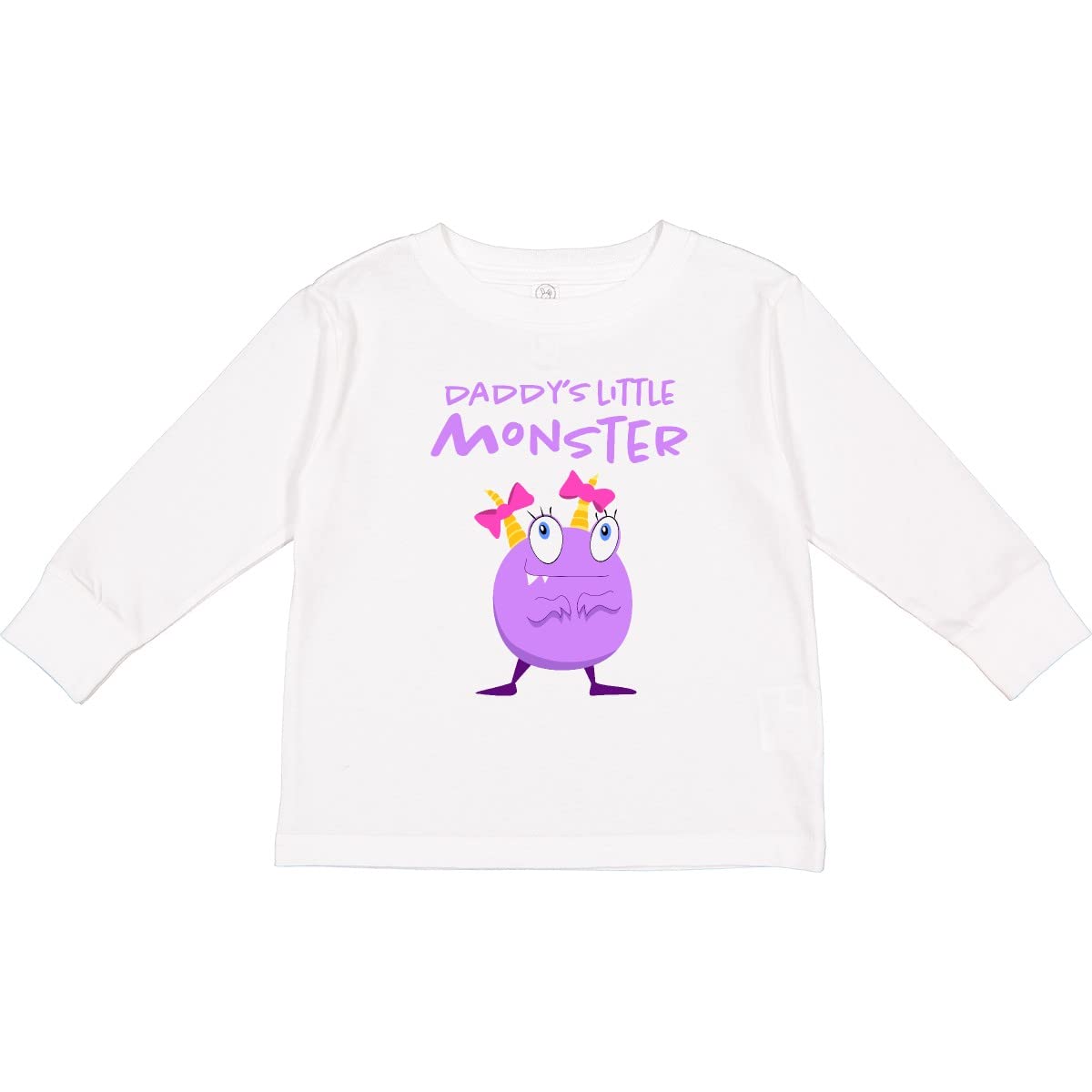 Inktastic Daddy's Little Monster Toddler Long Sleeve T-Shirt - Cute Graphic Tee for Boys & Girls - Soft Cotton Kids Shirt - Perfect for Playdates, Birthdays & Family Photos