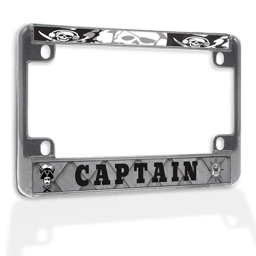 Premium Metal Insert Bike License Plate Frame - Weatherproof Motorcycle Accessories with Chrome Finish & 4-Hole Solid Insert - Perfect for Harley, Cruiser, and Sport Bikes