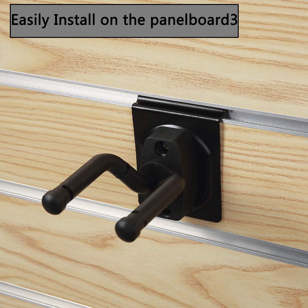 Adjustable Guitar Wall Mount Hanger - 4 Pack Slatwall Hook Stand for Guitar & Bass Display - Perfect for Music Stores, Bedrooms, Playrooms, Bars & Rehearsal Spaces - Secure Instrument Storage & Stylish Home Decor