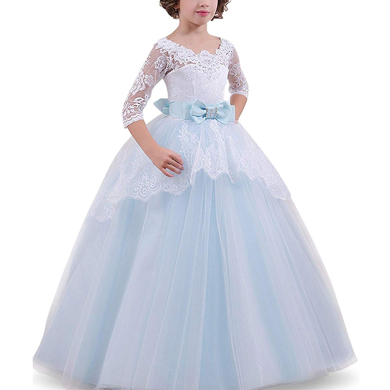 NNJXD Girls Princess Pageant Dress - Sparkly Sequined Ball Gown for Kids, Toddler Prom Party & Wedding Attire - Perfect for Pageants, Birthday Celebrations & Special Occasions