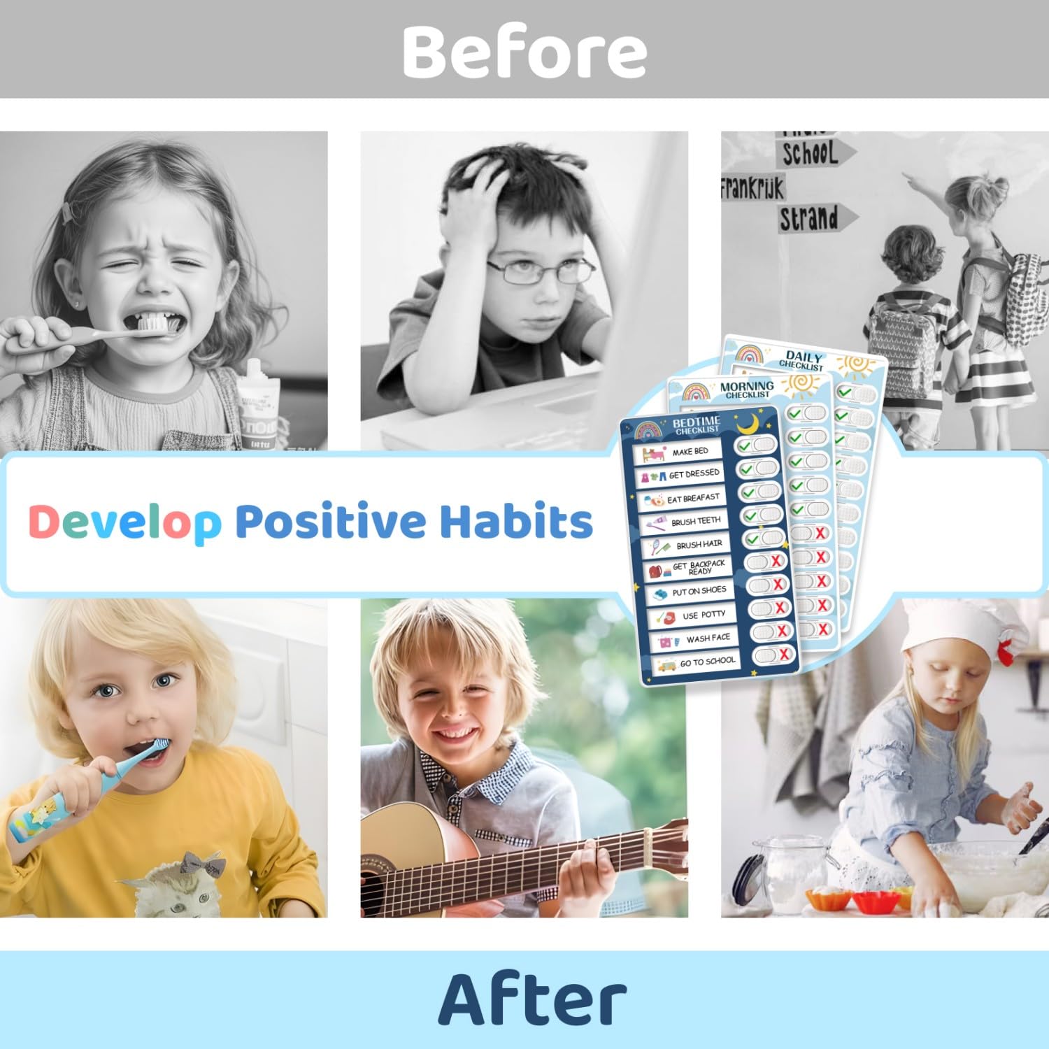 Upgraded Magnetic 3-in-1 Kids Routine Chart - Bedtime, Morning & Daily Chore Schedule Board for Toddlers & Children | Perfect for Home Organization & Parenting Tools