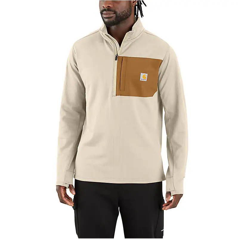 Carhartt Force® Relaxed Fit Mock Neck Half Zip Shirt for Men | Moisture-Wicking Workwear | Perfect for Outdoor Jobs & Casual Wear