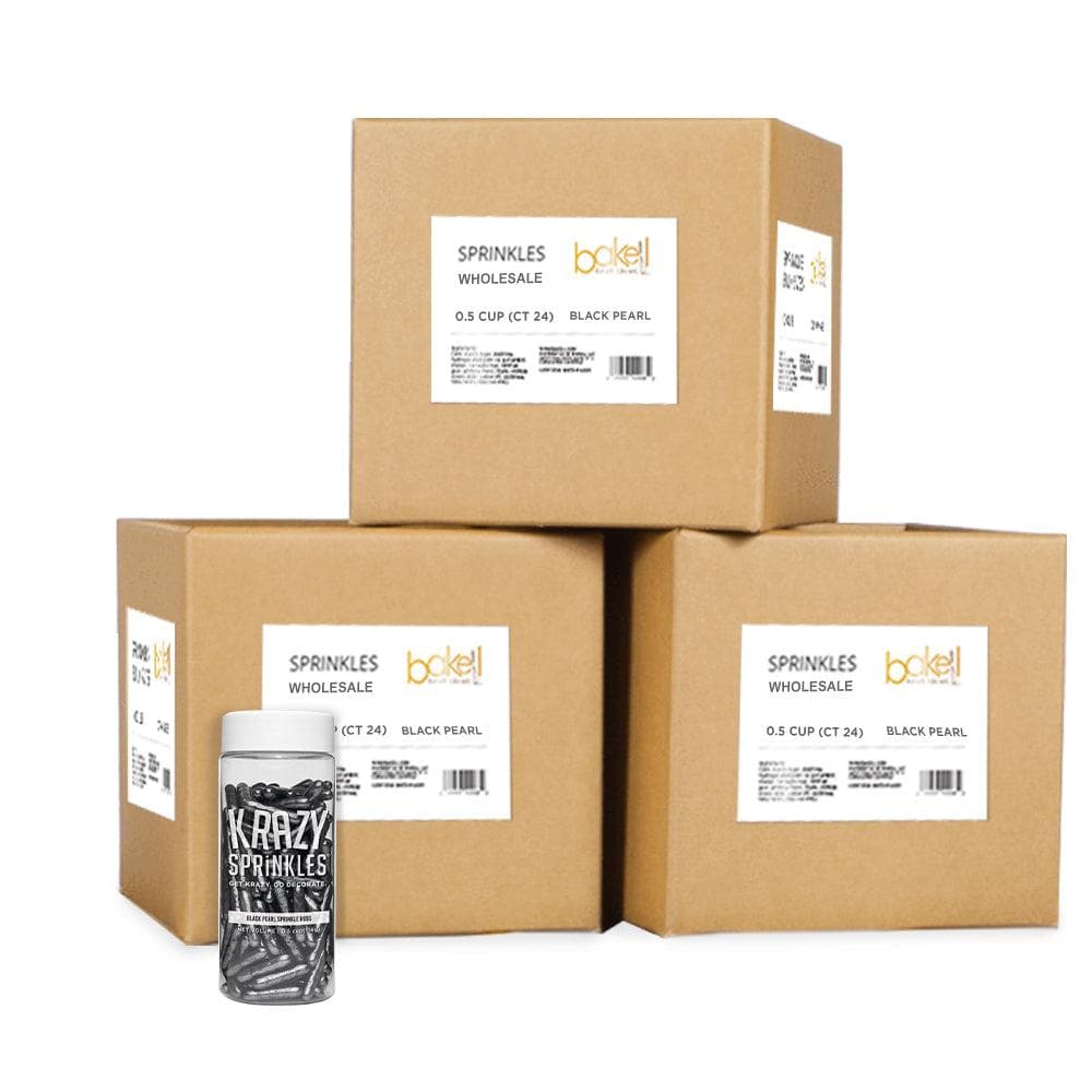 Premium Black Pearl Rods Sprinkles - Bulk 24-Pack for Baking & Cake Decorating - Perfect for Cupcakes, Cookies, and Dessert Toppings