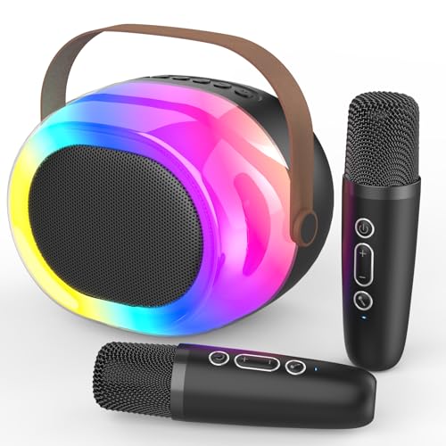 Black 2 mics-colorful lights