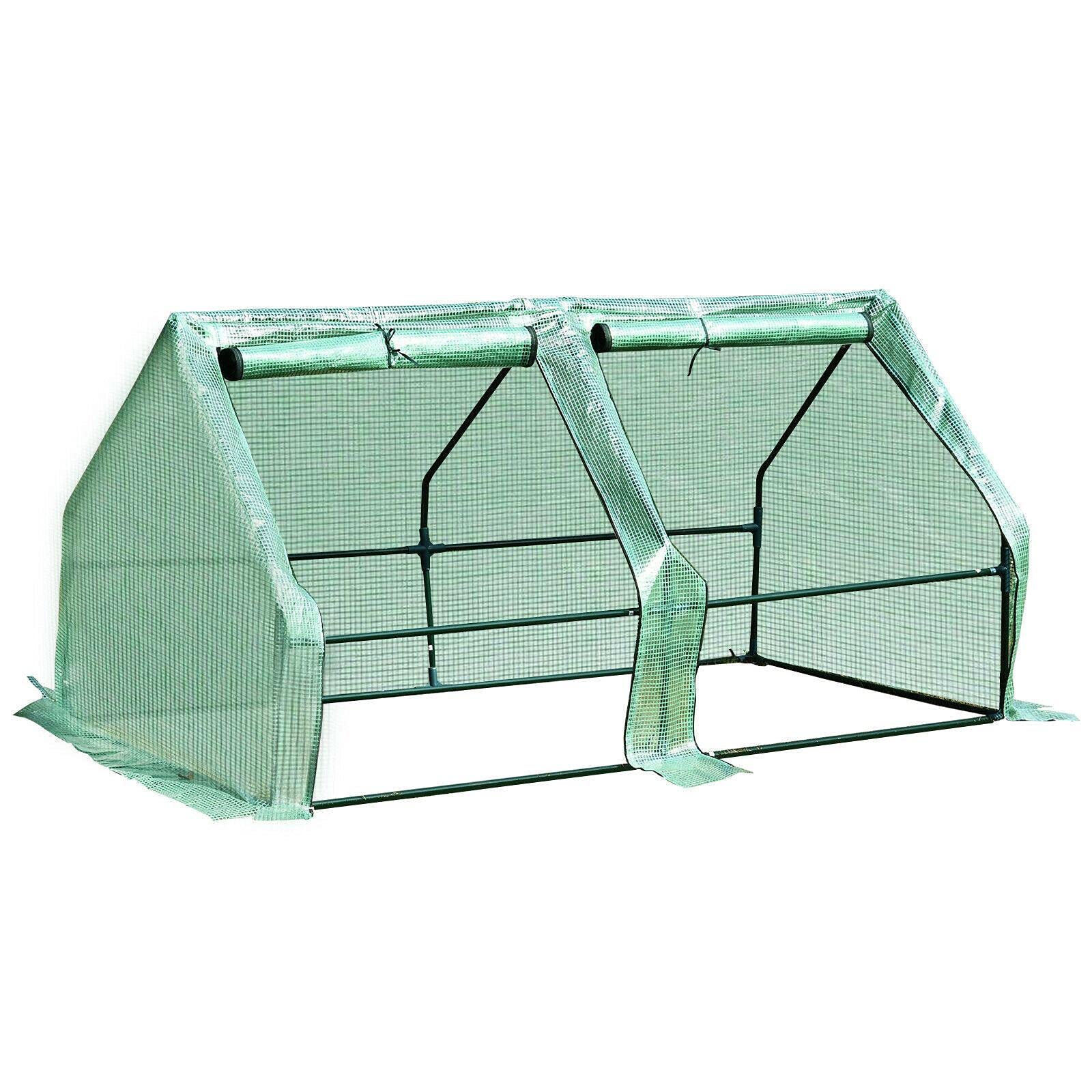 6'x3'x3' Silver Greenhouse for Gardening - Indoor & Outdoor Mini Hot House, Plant Grow Room, Portable Garden Tunnel for Flowers, Vegetables & Seedlings - Perfect for Winter Protection, Backyard & Patio Use