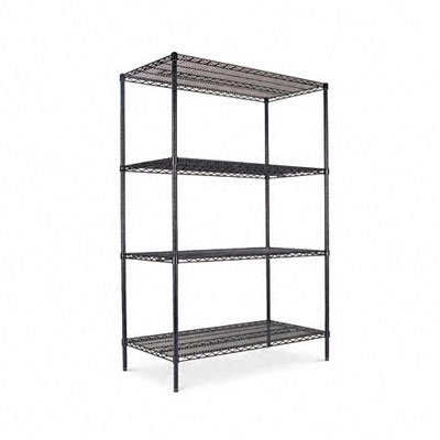 FineFabrics Heavy Duty Industrial Wire Shelving Unit - 4-Tier Metal Storage Rack 48