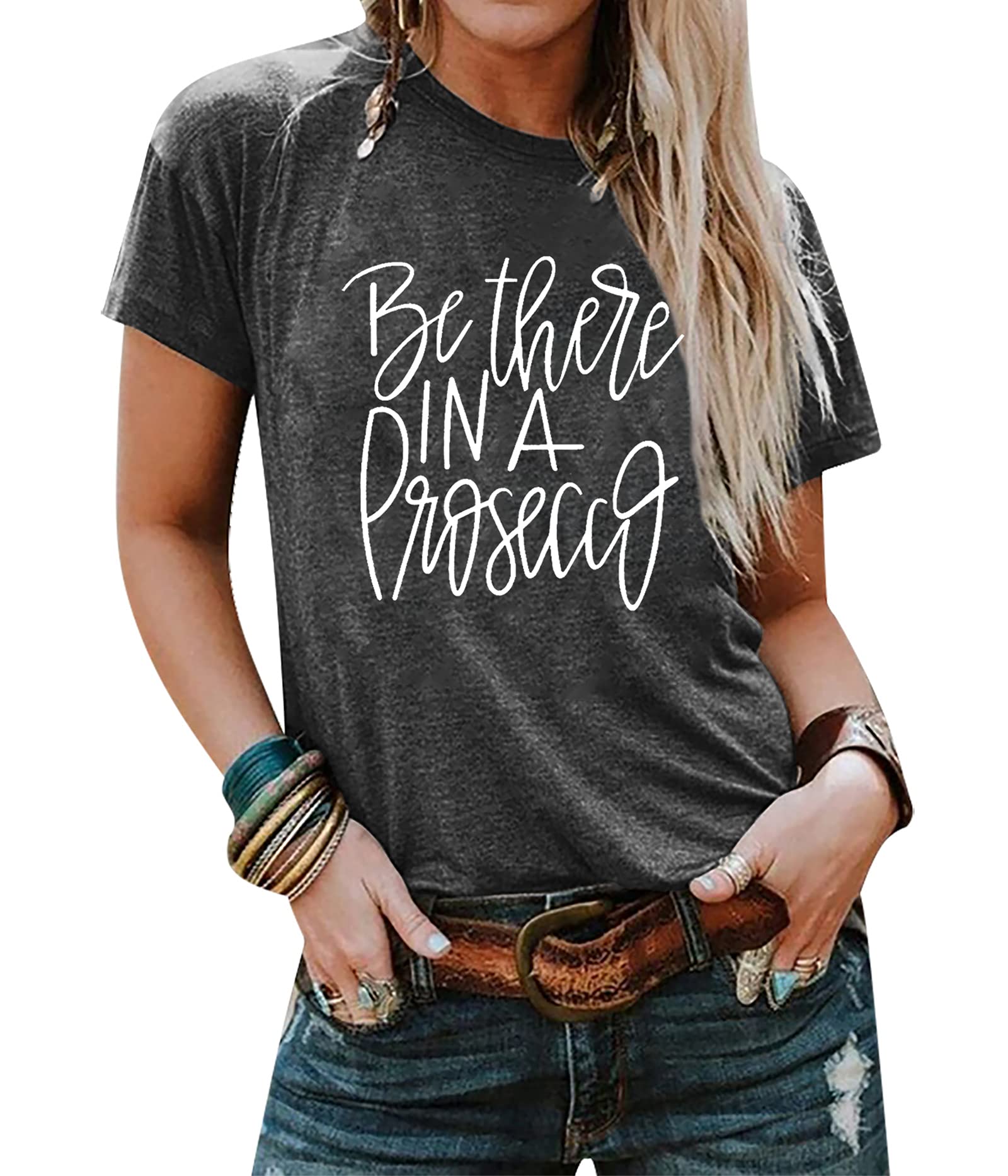 Funny Wine & Champagne T-Shirt for Women - Cute Fall Graphic Tee - Perfect for Wine Lovers, Girls Night Out & Bachelorette Parties