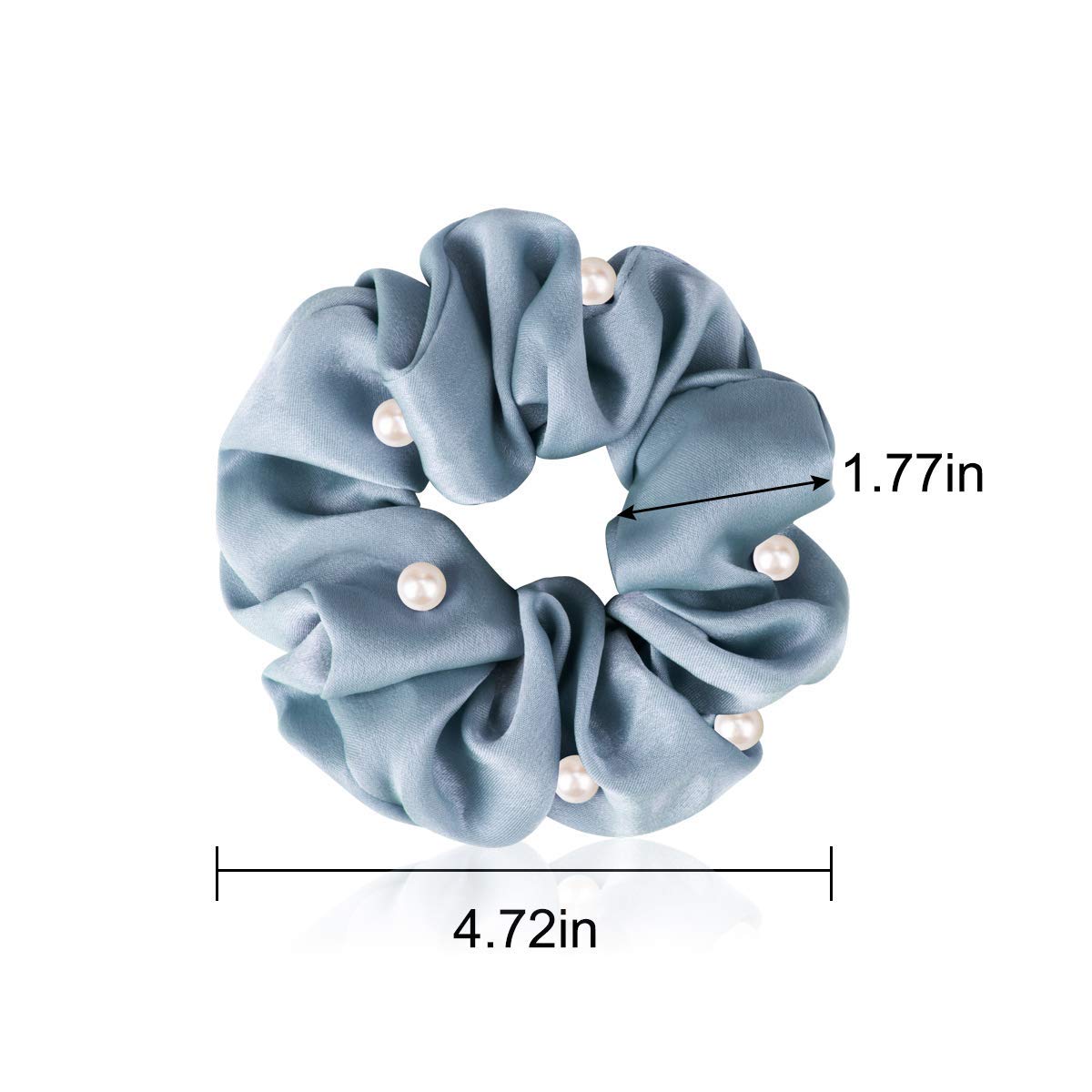 ASG 3-Pack Soft Satin Pearl Scrunchies - Elegant Hair Ties for Women & Girls (Perfect for School, Work, Parties & Everyday Use)