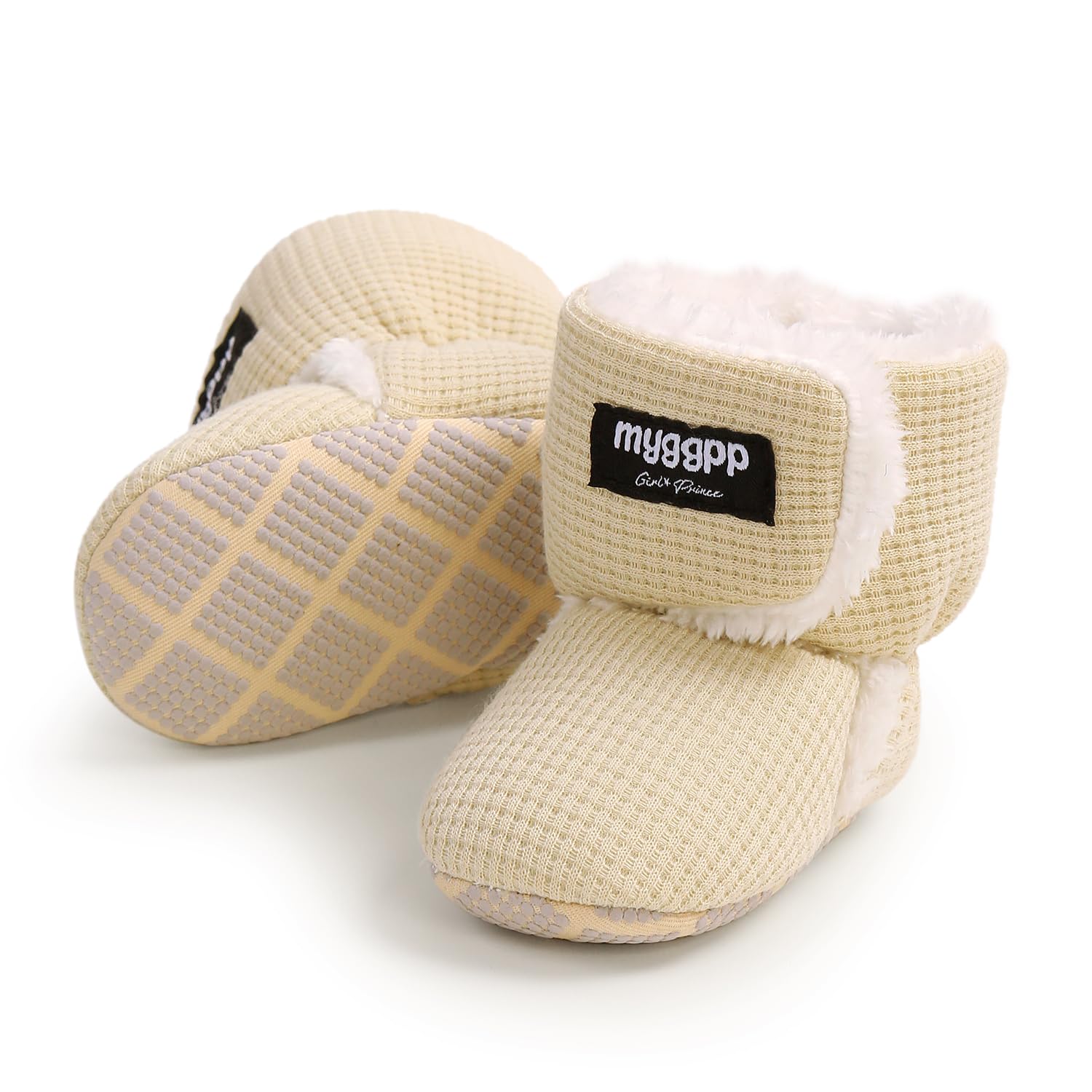 Ohwawadi Cozy Fleece Infant Baby Boots for Boys & Girls - Warm Winter Snow Boots & Slippers for Newborn to Toddler (Ideal for Indoor Play, Outdoor Walks & Cold Weather Protection)