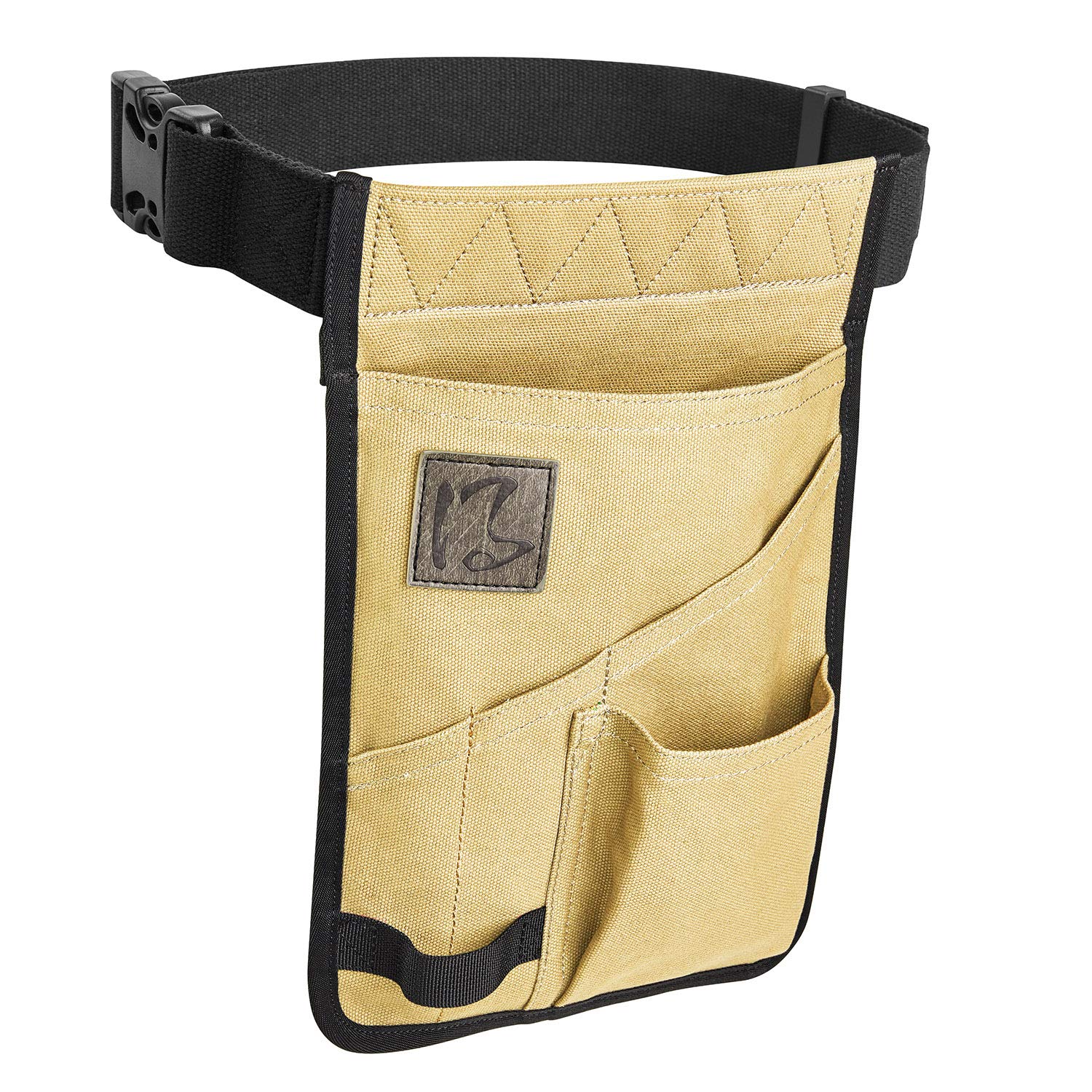 BatlFrist 5-Pocket Waist Tool Bag - Heavy Duty Work Belt Pouch with Single Side Design for Carpenters, Electricians & Handymen (Khaki) | Perfect for Construction, Home Repairs & DIY Projects