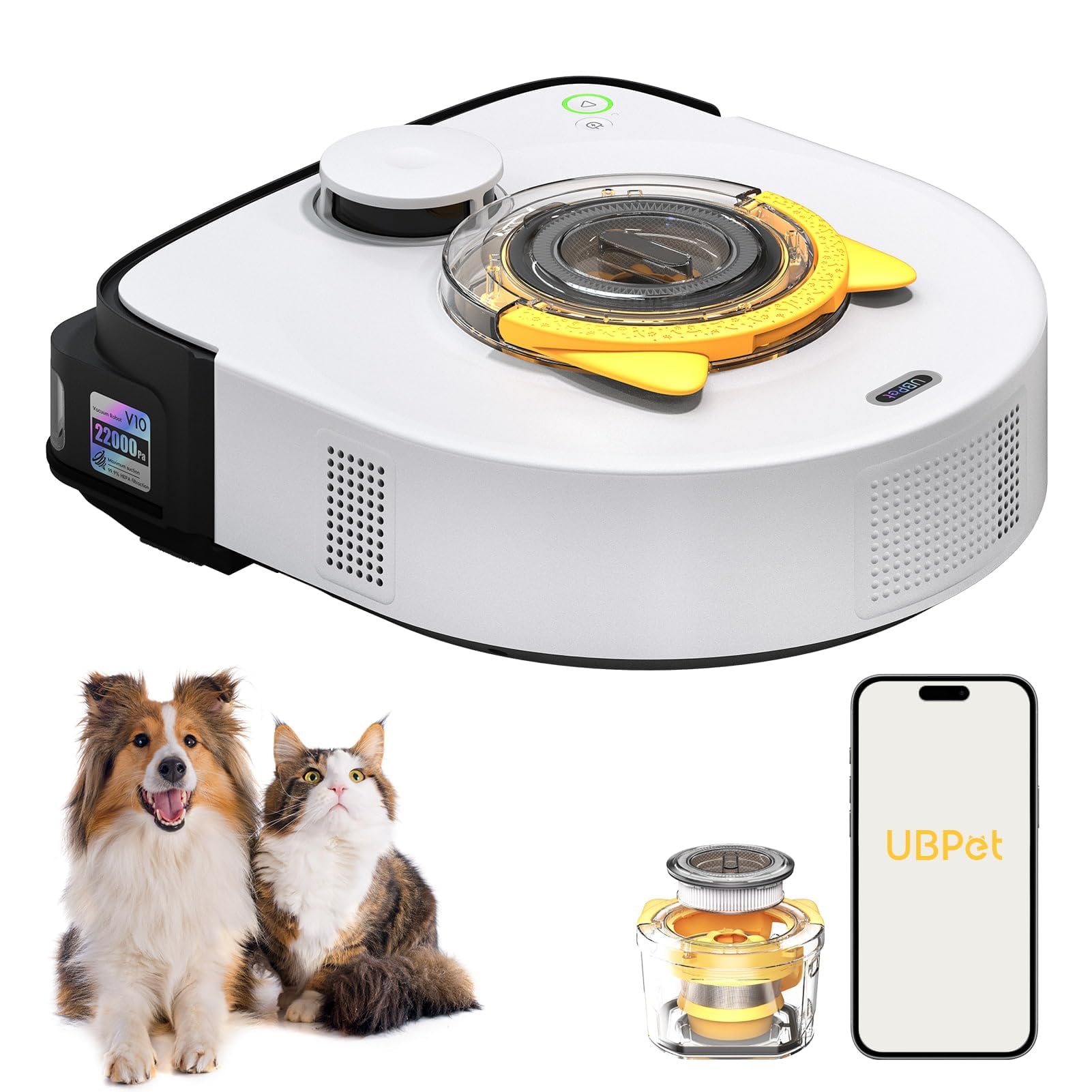 2025 Upgraded Automatic Robot Vacuum Cleaner - 22,000Pa Strong Suction, 4 Adjustable Modes, Bagless Design, Smart Mop & Carpet Cleaning - Perfect for Hardwood Floors, Pet Hair & Large Homes