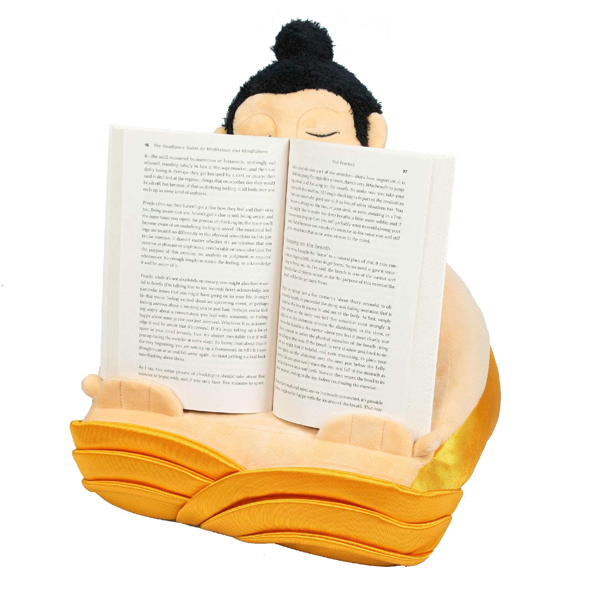 Buddha Book Stand - Adjustable Tablet Stand & Book Holder for iPad, Kindle, eReader, Smartphone | Portable Reading Pillow Cushion for Bed, Sofa, Travel | Perfect Gift for Book Lovers & Meditation Enthusiasts