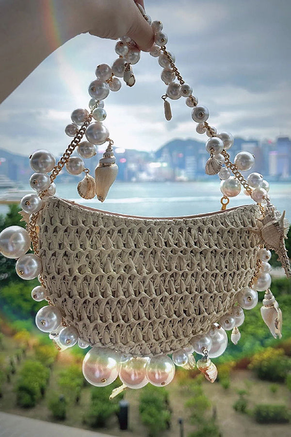 Stylish Versatile Pearl Conch Handbag for Women - Elegant Shell-Shaped Clutch Purse for Evening Parties, Weddings & Special Occasions