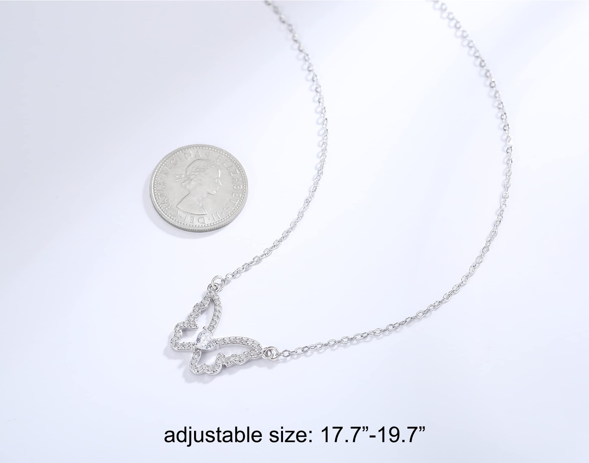 21st Birthday Gifts for Women - 925 Sterling Silver Cubic Zirconia Butterfly Pendant Necklace | Elegant Butterfly Jewelry for 2004 Born | Perfect 21st Birthday Present for Daughter, Girlfriend or Wife | Great for Parties, Graduation & Special Occasions