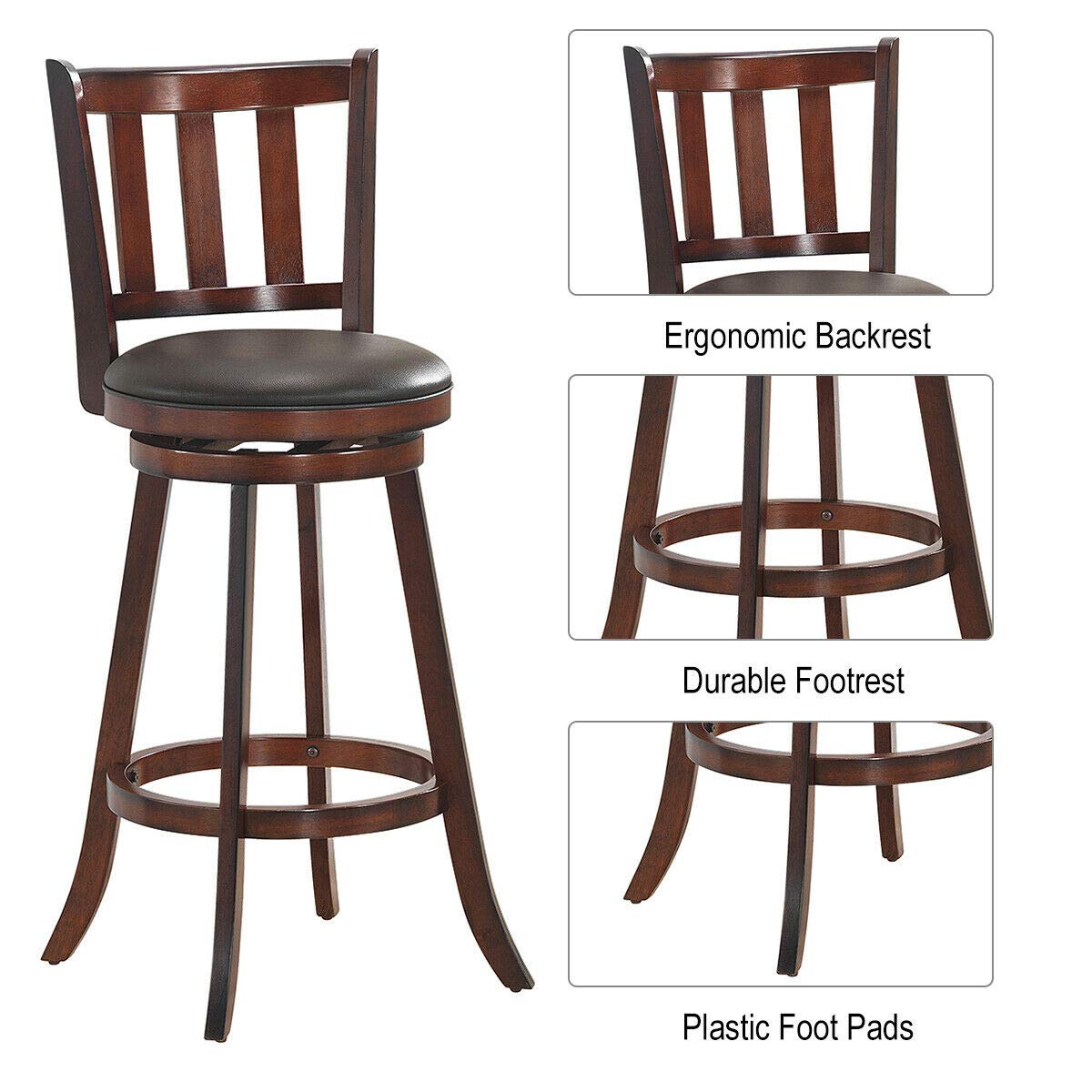 COSTWAY 4-Piece Bar Stool Set - 29.5