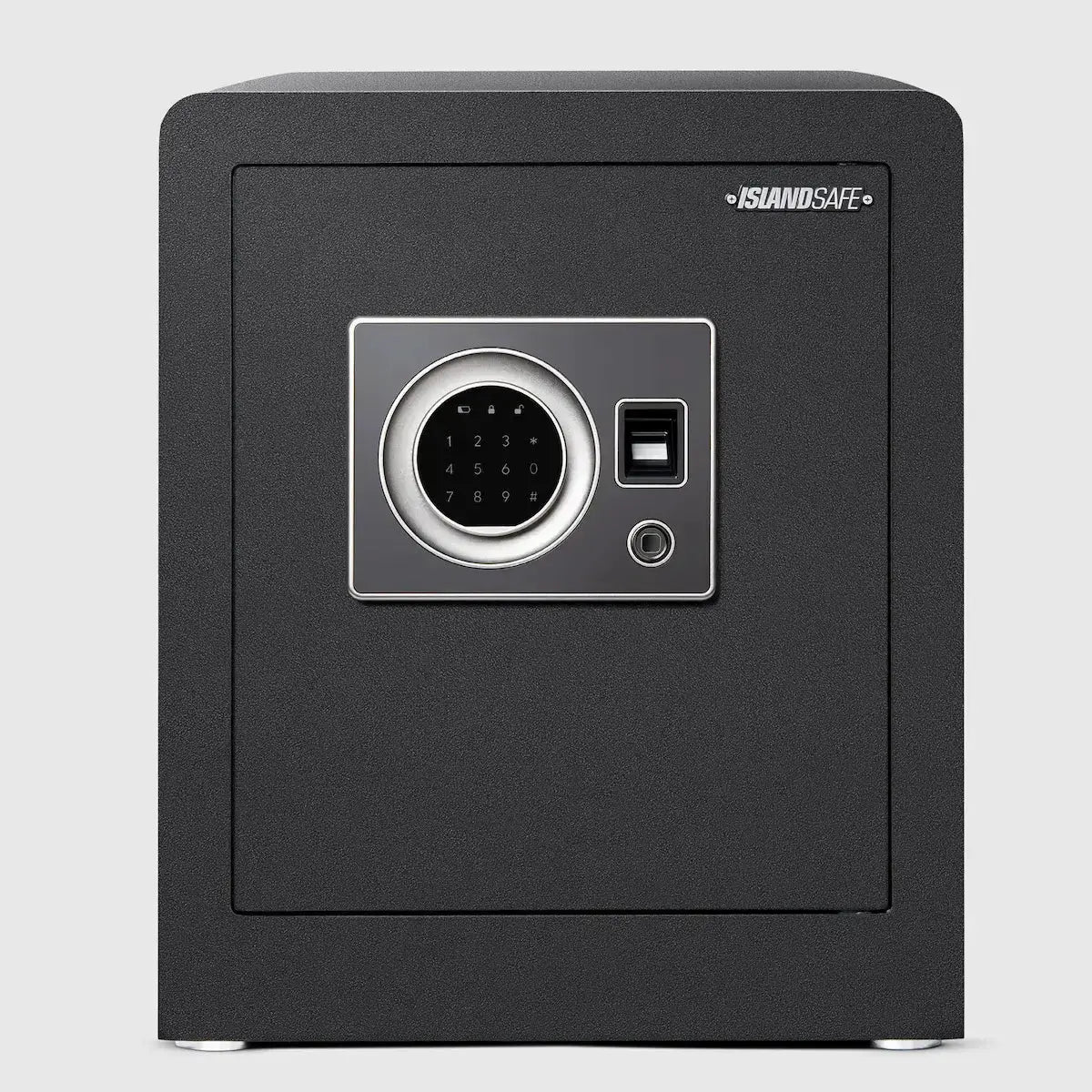 IslandSafe CBE45 BLK Biometric Fingerprint Security Safe Box for Home & Office - Secure Cash, Jewelry, Documents & Valuables - Quick Access Digital Lock with Key Backup