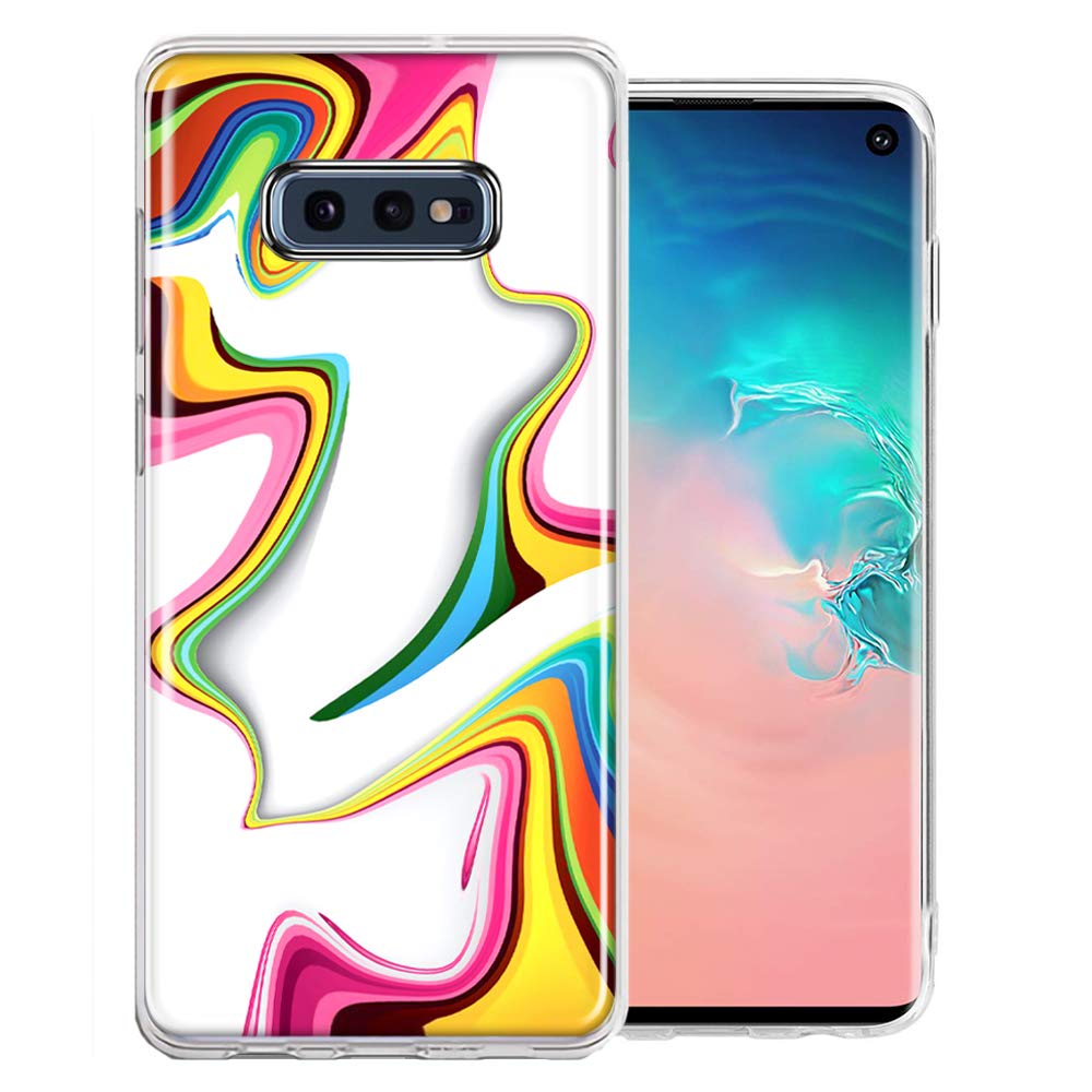 Samsung Galaxy S10e Case - Rainbow Abstract Double Layer Cover for Protection & Style