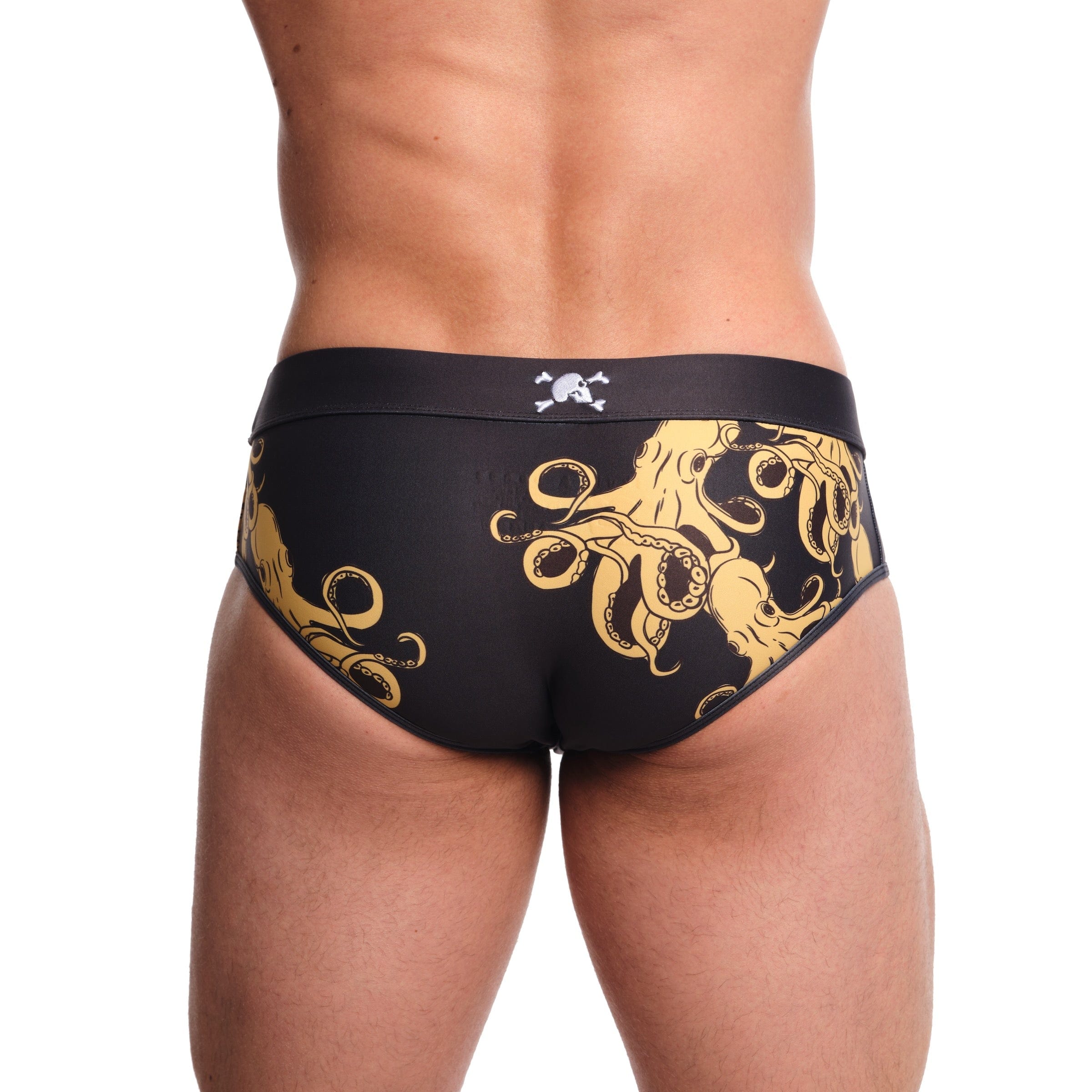 Octopus Black Swim Brief - Men's Stylish & Comfortable Swimwear for Beach, Pool & Water Sports | Quick-Dry & UV Protection