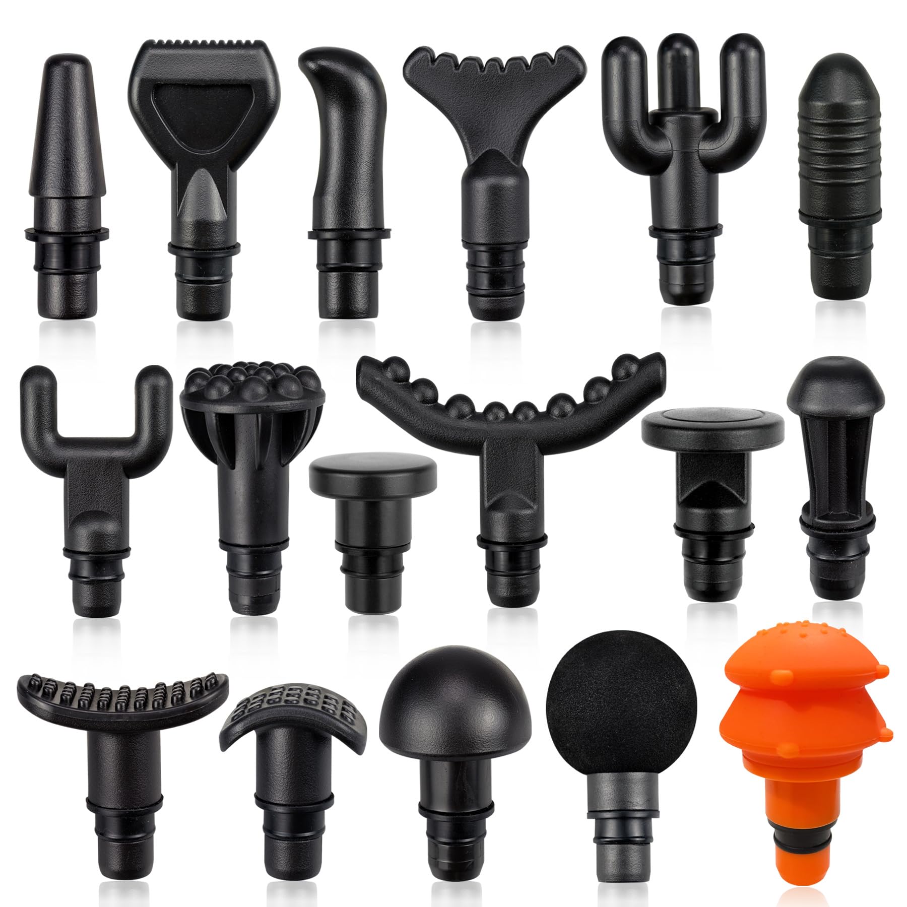 17-in-1 Massage Gun Attachment Heads Set - 18.5mm (0.73 inch) Universal Muscle Massager Heads for Deep Tissue Therapy - Perfect for Back, Neck, Leg Pain Relief & Post-Workout Recovery