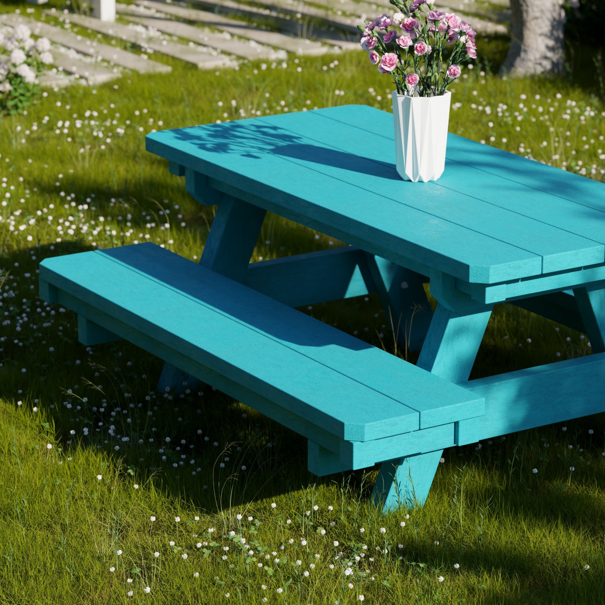 Heritage Kids Picnic Table - Durable Outdoor Wooden Table for Children's Playtime, Backyard, and Garden Activities