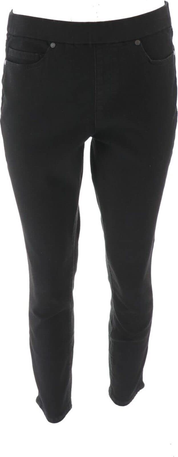 Lands' End Mid Rise Pull On Skinny Jeans for Women - Black Size 18P (New Style 488476) | Comfortable Stretch Denim Pants for Work, Casual Wear & Everyday Outfits