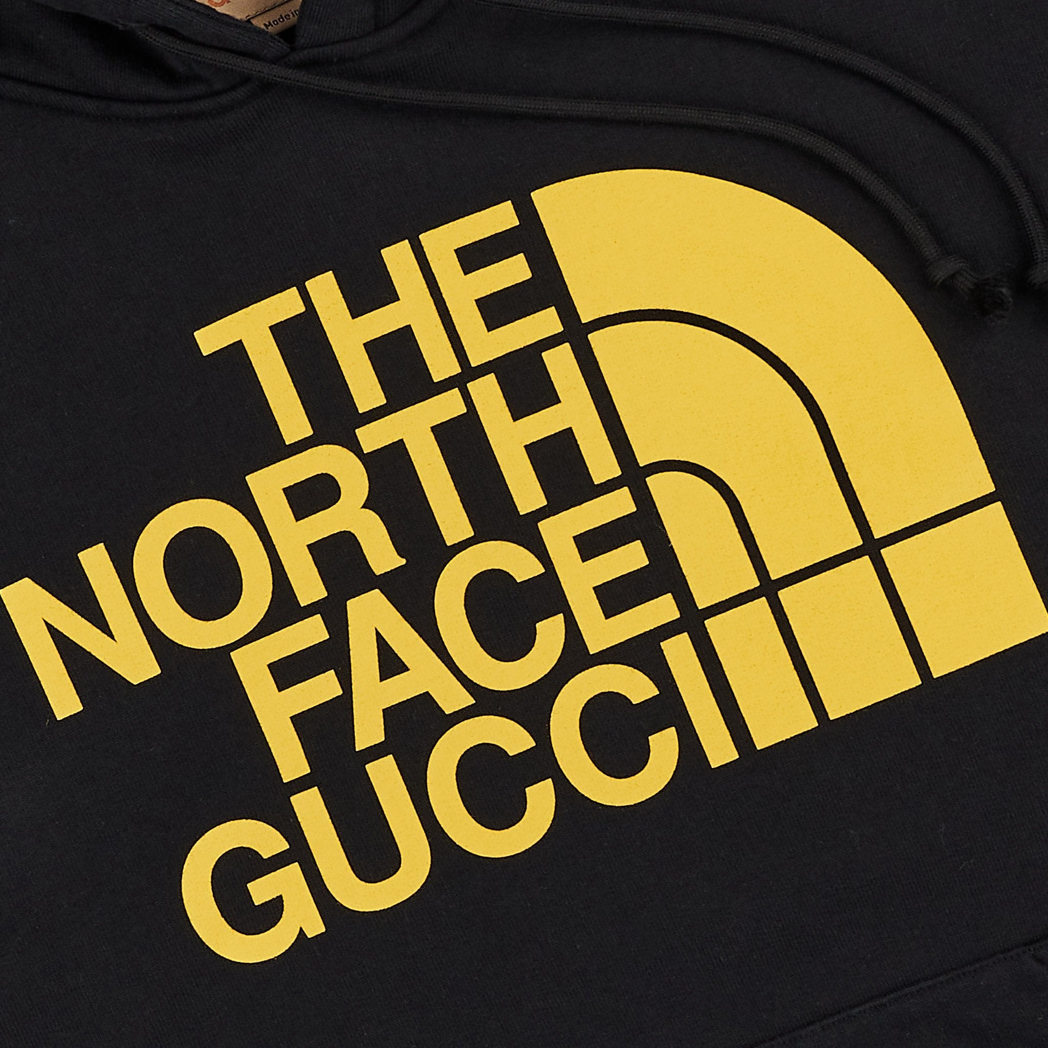 Gucci x The North Face Black & Yellow Hoodie for Men - Luxury Streetwear Fashion - Perfect for Urban Outings & Winter Layering