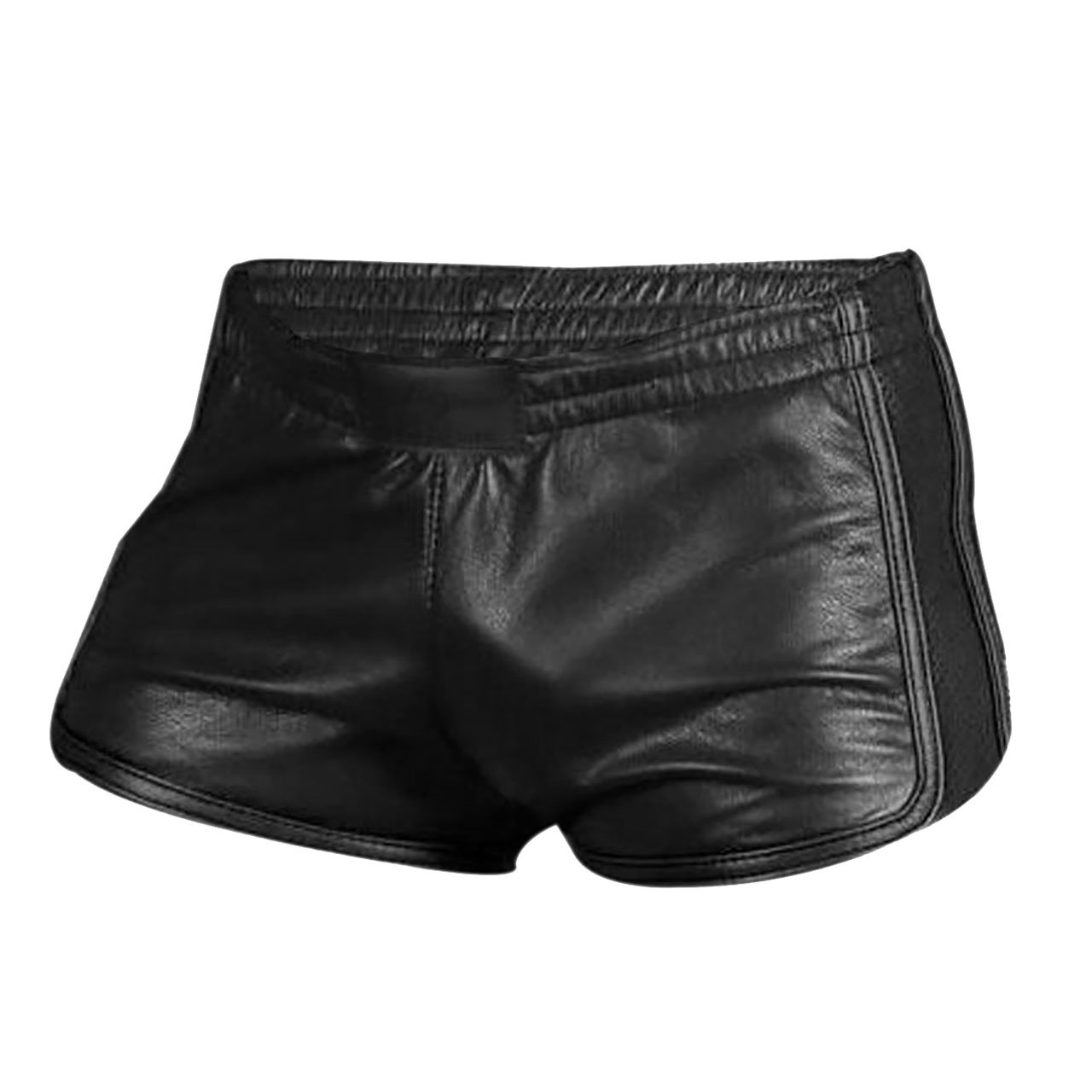 Men's Genuine Black Soft Sheep Lamb Leather Gym Boxer Shorts - Breathable Workout & Sports Shorts for Running, Training & Lounge Wear