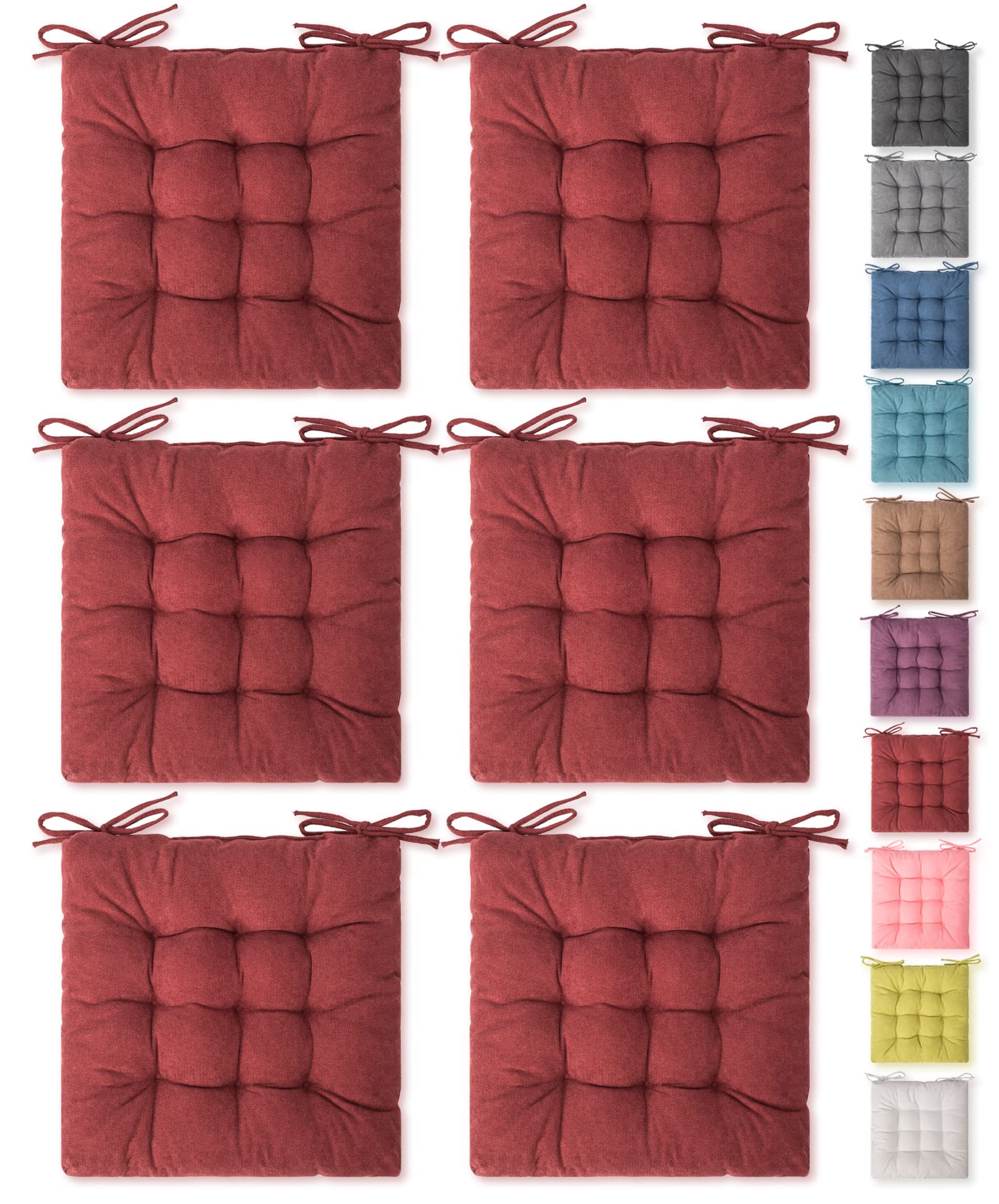 6 Pack Square Moon Seat Cushions - Comfortable Chair Pads for Indoor & Outdoor Use - Perfect for Dining Chairs, Office Chairs, and Desk Chairs - Enhance Comfort at Home, Work, or Patio