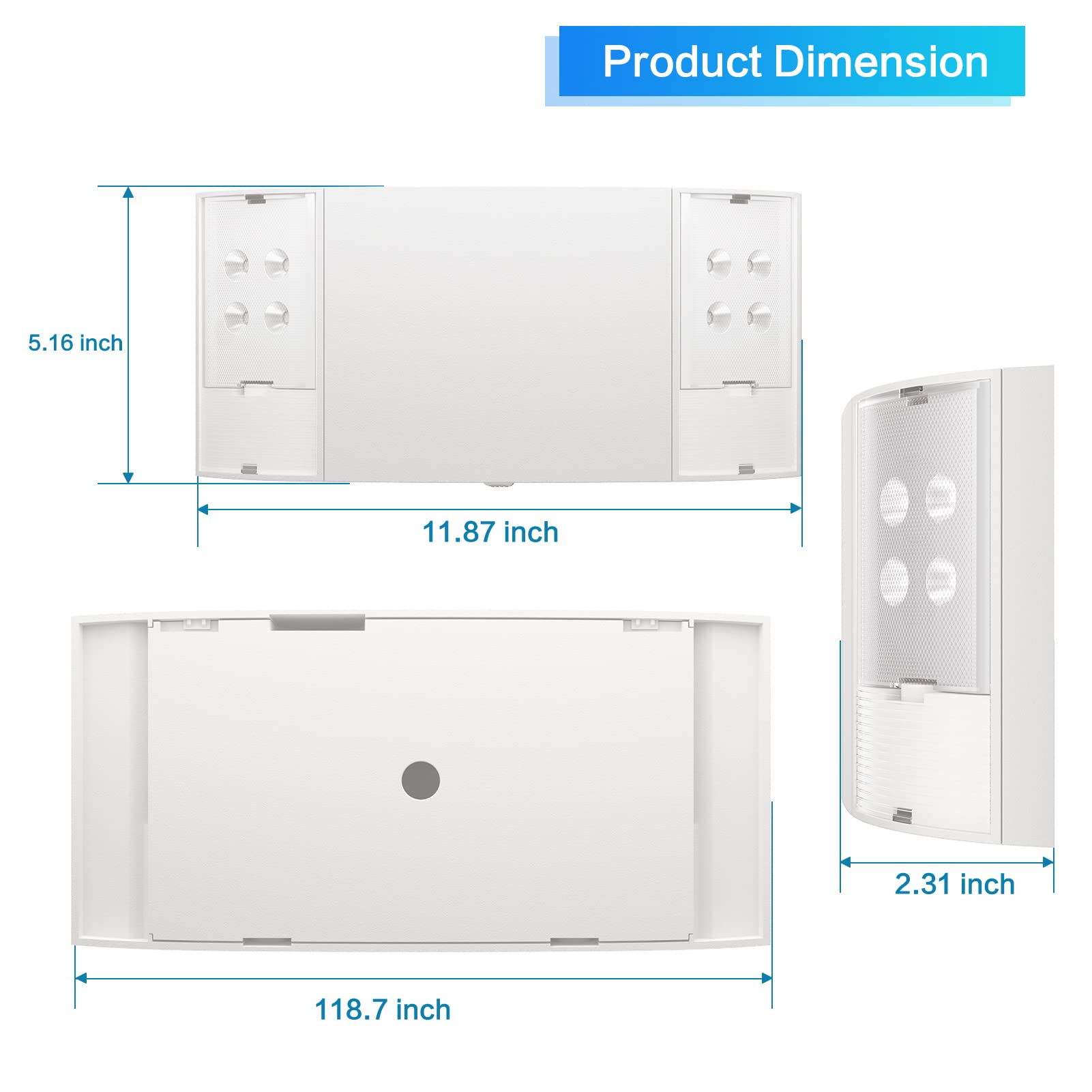 Spectsun 6 Pack LED Emergency Lighting with Battery Backup - UL Listed AC 120/277V Hardwired Commercial Exit Lights - White Square Head Emergency Light Fixtures for Business, Home, Warehouse & Office Safety