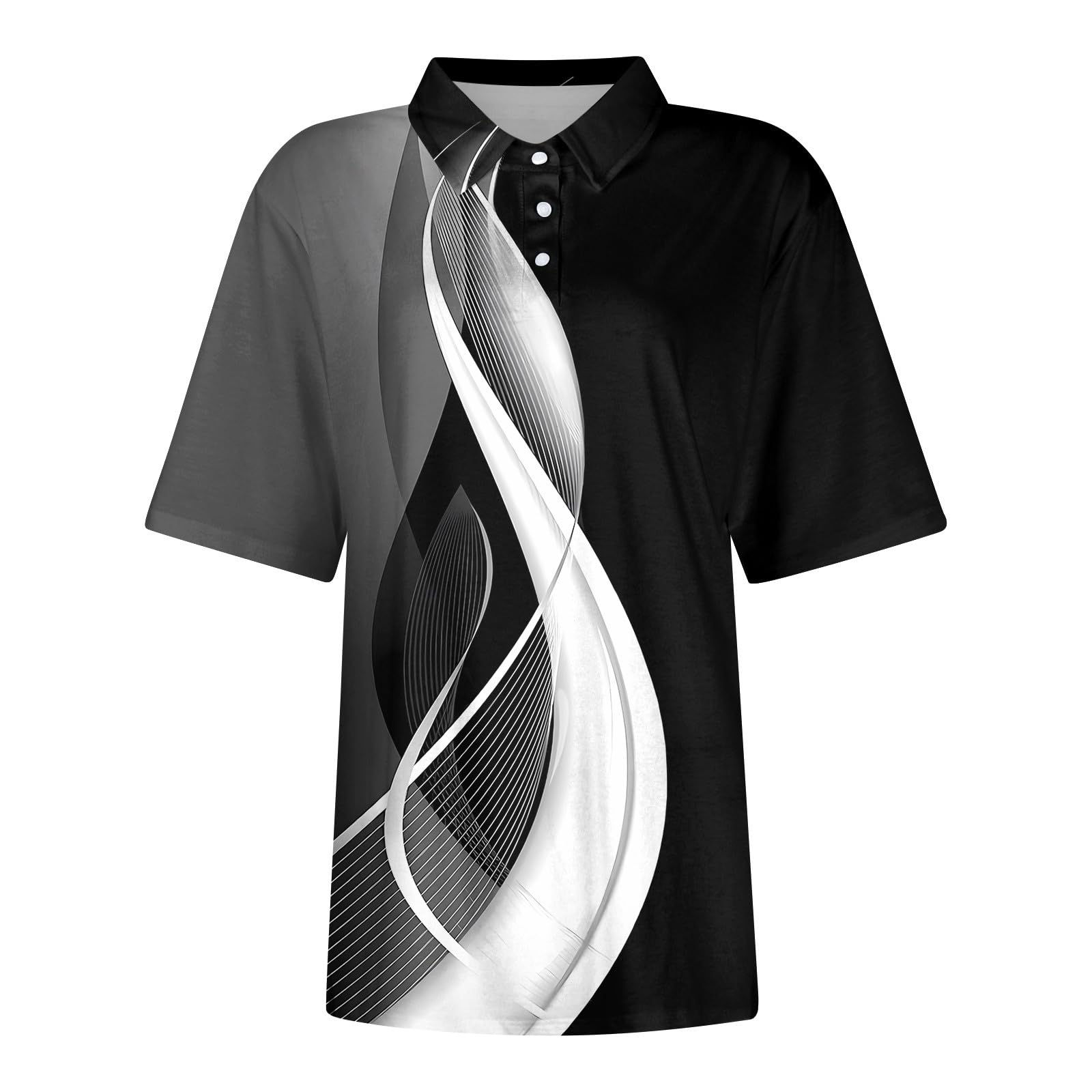 Women's Short Sleeve Polo Shirts - V-Neck Button Down Collared Blouse for Business Casual & Summer Wear | Office, Golf, Outdoor & Travel Tops