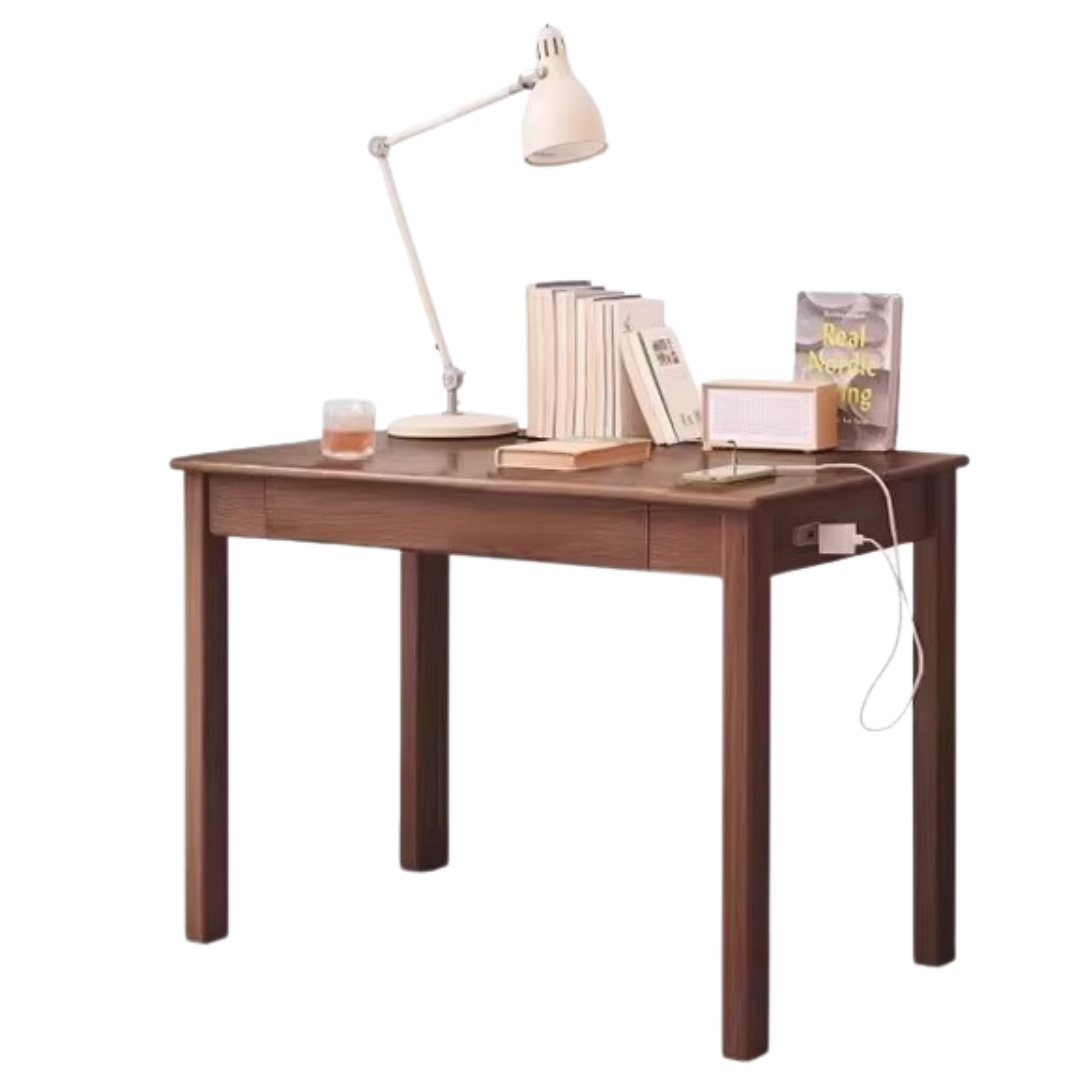 Premium Solid Oak & Ash Wood USB Office Desk - Modern Home & Workspace Furniture for Productivity & Organization | Perfect for Remote Work, Study & Office Setup