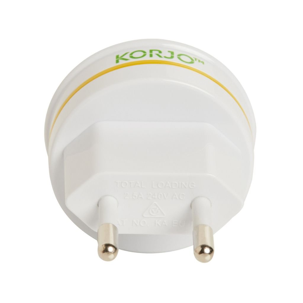Korjo Europe Travel Adapter for Italy & Switzerland - Universal Plug Converter with USB Ports - Perfect for Charging Devices on European Vacations