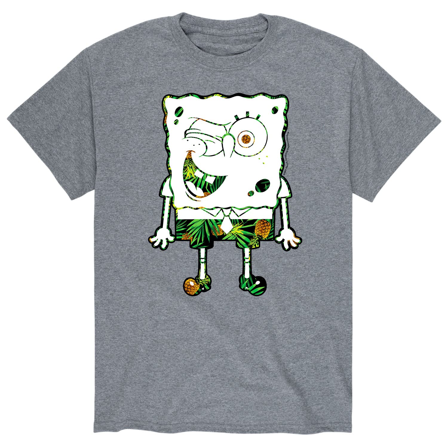 Spongebob Squarepants Pineapple Bob Men's Graphic T-Shirt - Funny Cartoon Short Sleeve Tee for Casual Wear, Beach Outings & Anime Fan Gifts