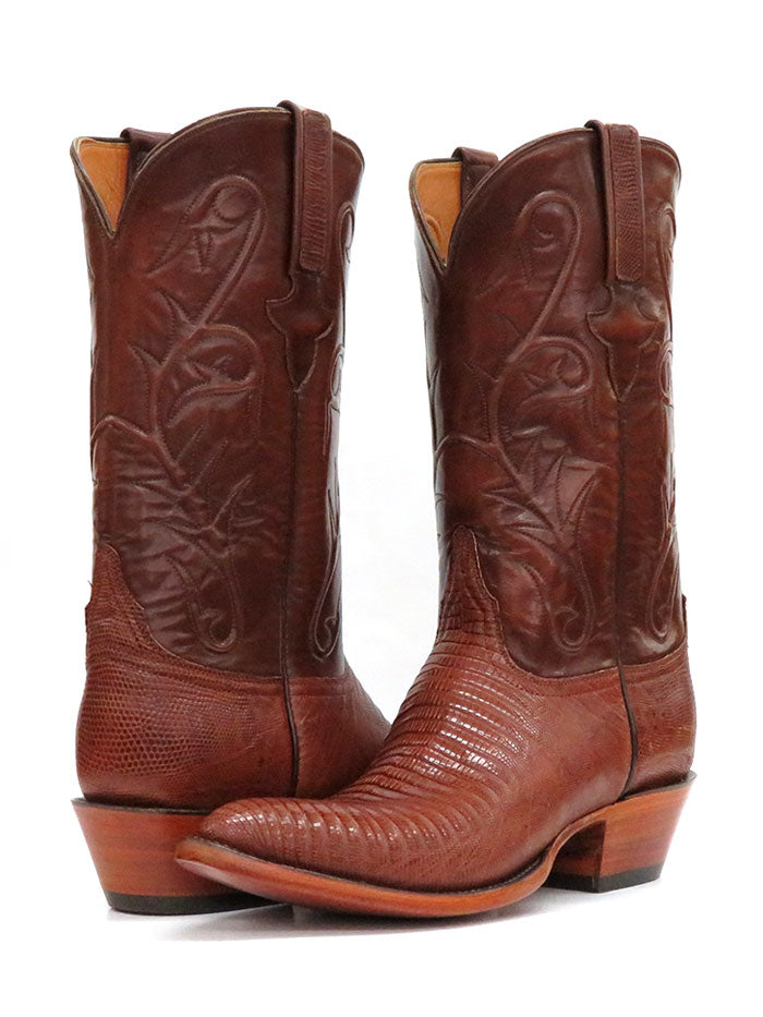 Lucchese L1218.24 Men's Genuine Lizard Skin Cowboy Boots in Peanut Brittle - Western Style, Comfortable Riding & Country Fashion Footwear for Rodeo, Line Dancing & Casual Wear