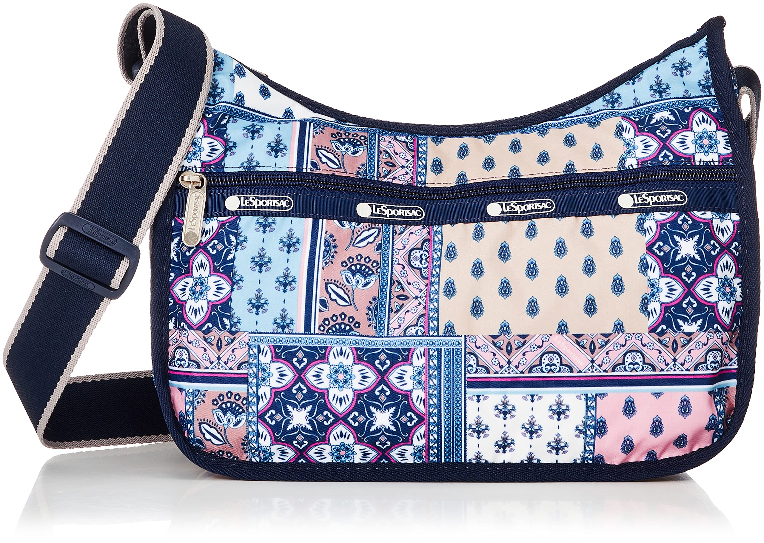 LeSportsac Classic Hobo Crossbody Handbag - Lightweight Nylon Purse for Women in Azure Bliss | Perfect for Travel, Work & Everyday Use