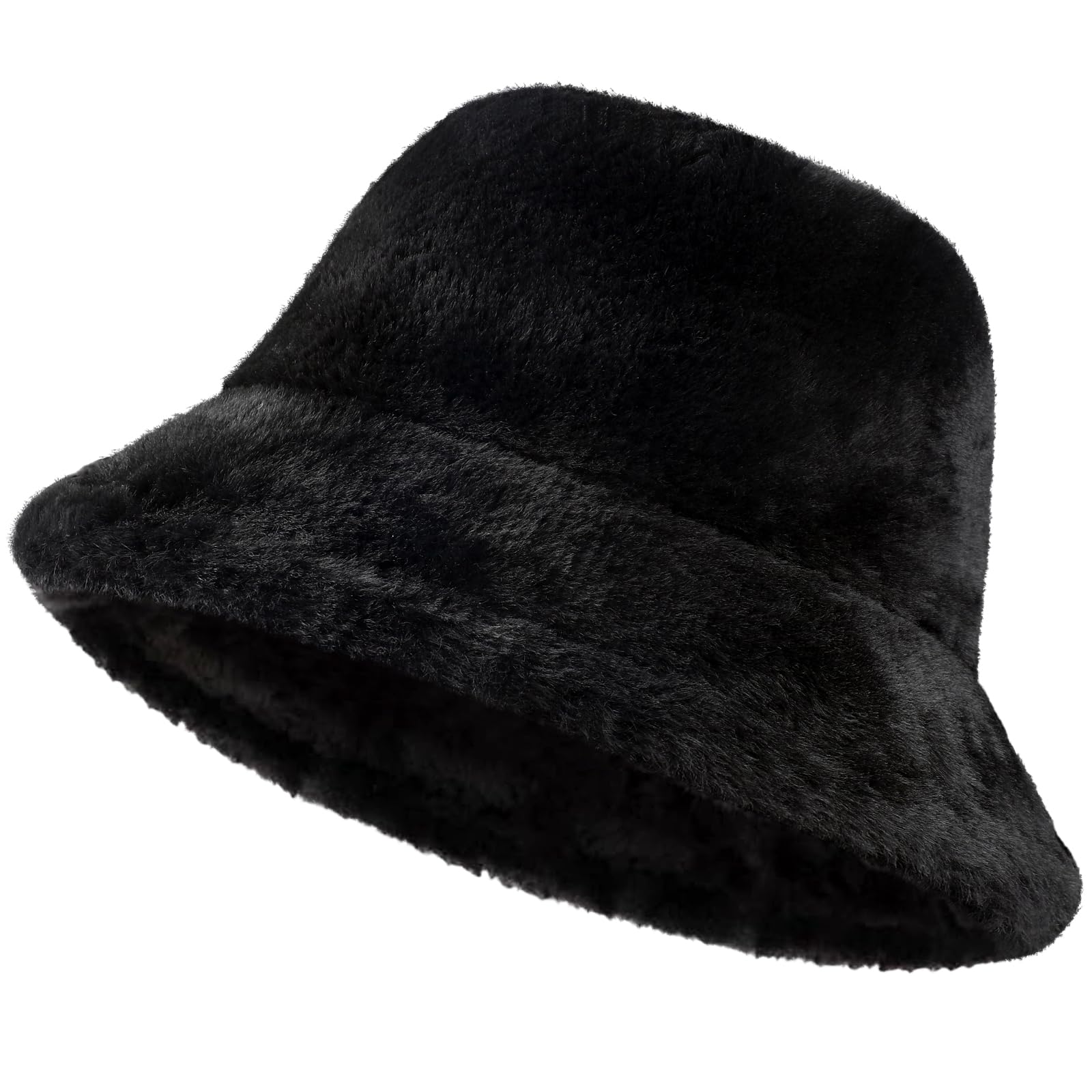 Premillow Women's Winter Fuzzy Bucket Hat - Soft Faux Fur Warm Fluffy Fisherman Cap for Cold Weather - Perfect for Outdoor Activities, Skiing, and Winter Fashion