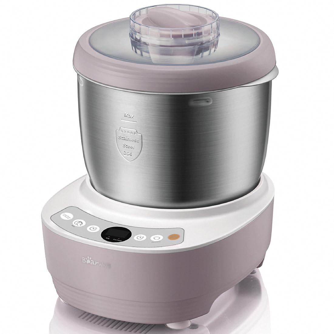 Bar Bear 3.7Qt Electric Dough Maker with Ferment Function - Compact Pizza & Bread Dough Machine, 304 Stainless Steel, HMJ-A35M1, Purple - Perfect for Home Baking, Restaurants, and Bakeries