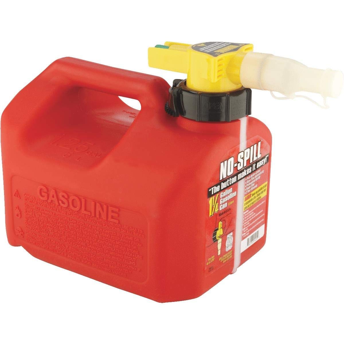No-Spill Gas Can - 1.25 Gallon Red | Leak-Proof Portable Fuel Container for Lawn Mowers, Generators & Outdoor Equipment | Durable & Safe Gasoline Storage Solution