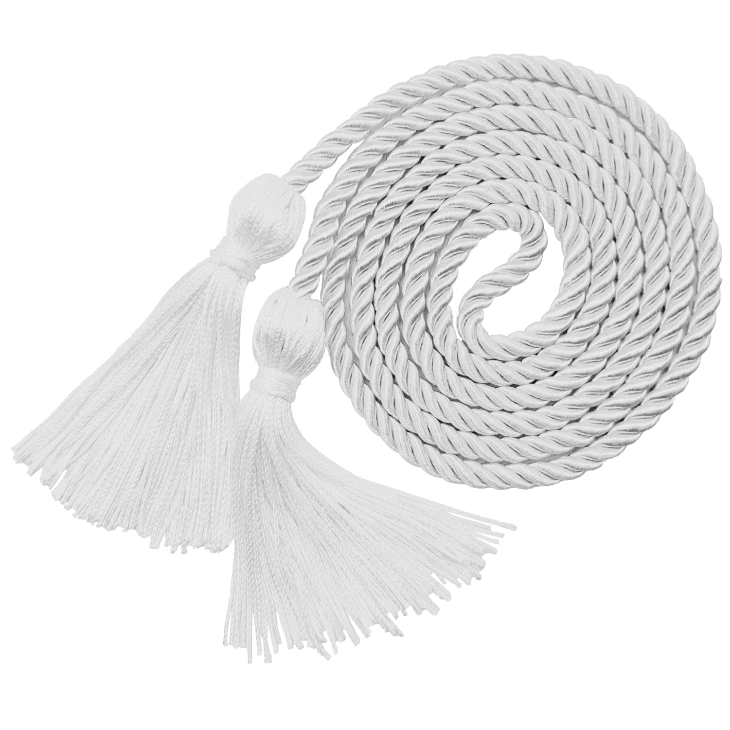 White Graduation Honor Cords - 67 Inch Long Academic Achievement Sashes for High School & College Graduates - Perfect for Commencement Ceremonies & Graduation Photos