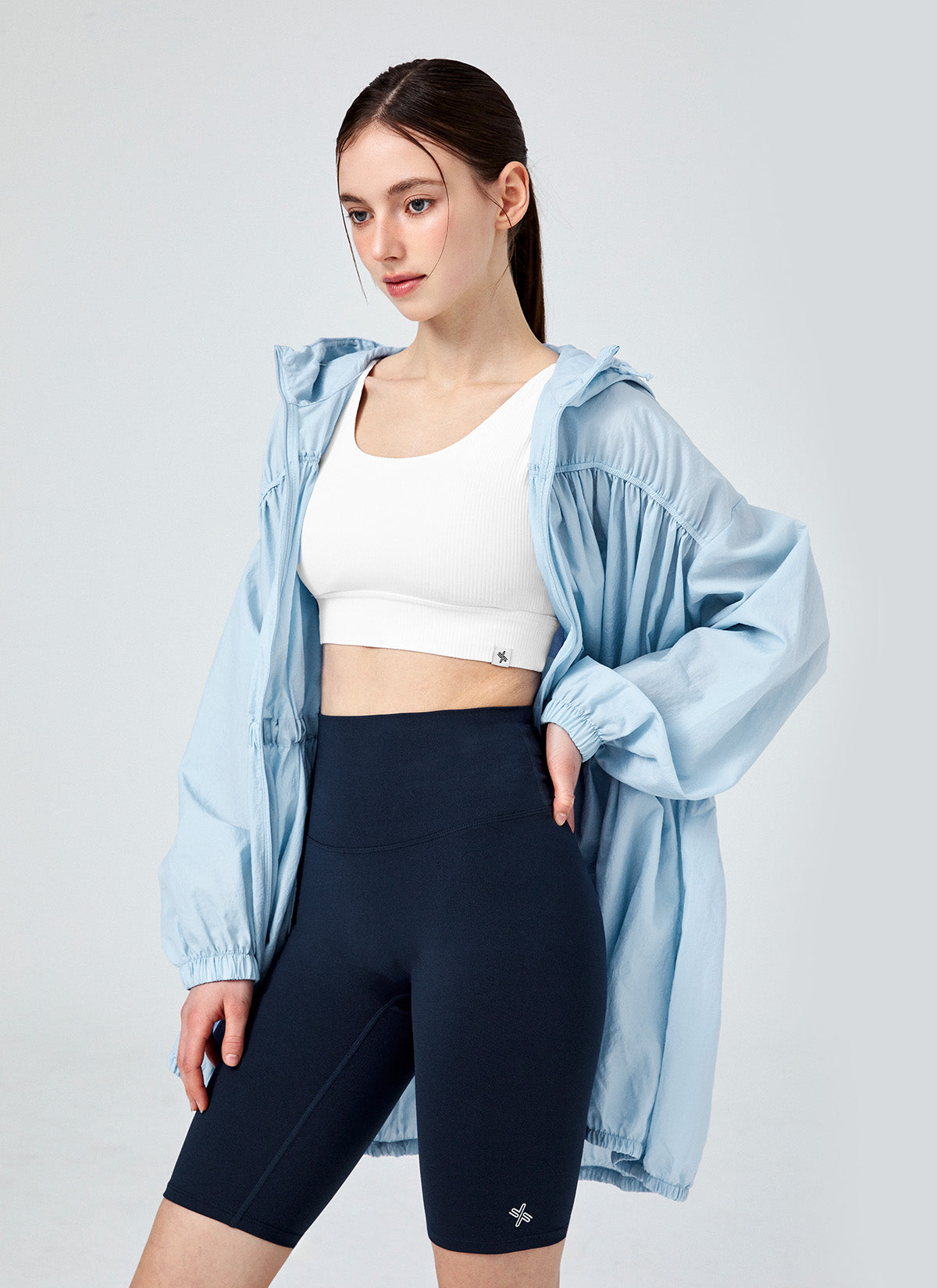 Stylish Airy Balloon Shirring Hood Long Jacket - Trendy Oversized Outerwear for Women | Perfect for Casual Outings, Layering & Streetwear Fashion