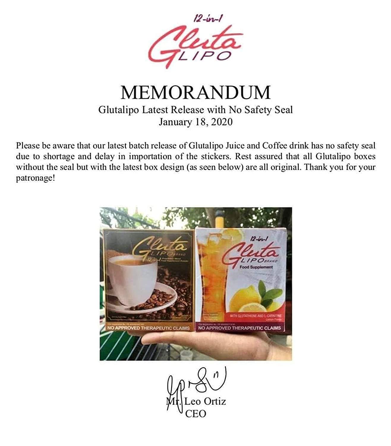 GlutaLipo Coffee 12-in-1 Weight Loss Drink - 2 Boxes (40 Sachets Total) - Antioxidant Rich Metabolism Booster for Energy & Fat Burning - Perfect for Morning Routine or Pre-Workout