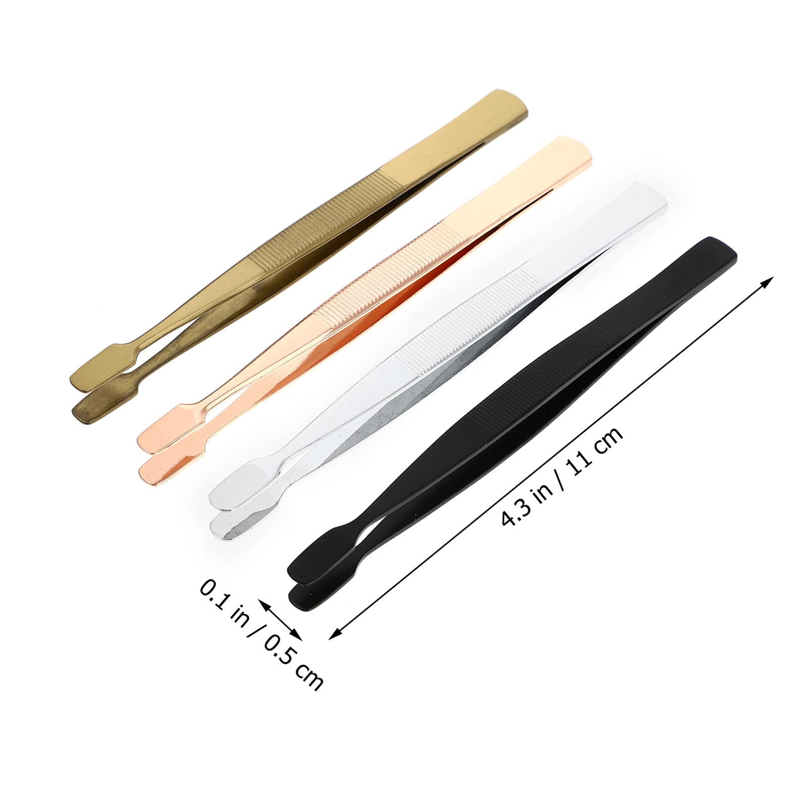 4pcs Stainless Steel Anti-Static Stamp Tweezers - Philatelic Collecting Tools for Stamps, False Eyelashes & Crafts - Precision Stamp Picker, Eyelash Applicator & Hobby Accessories