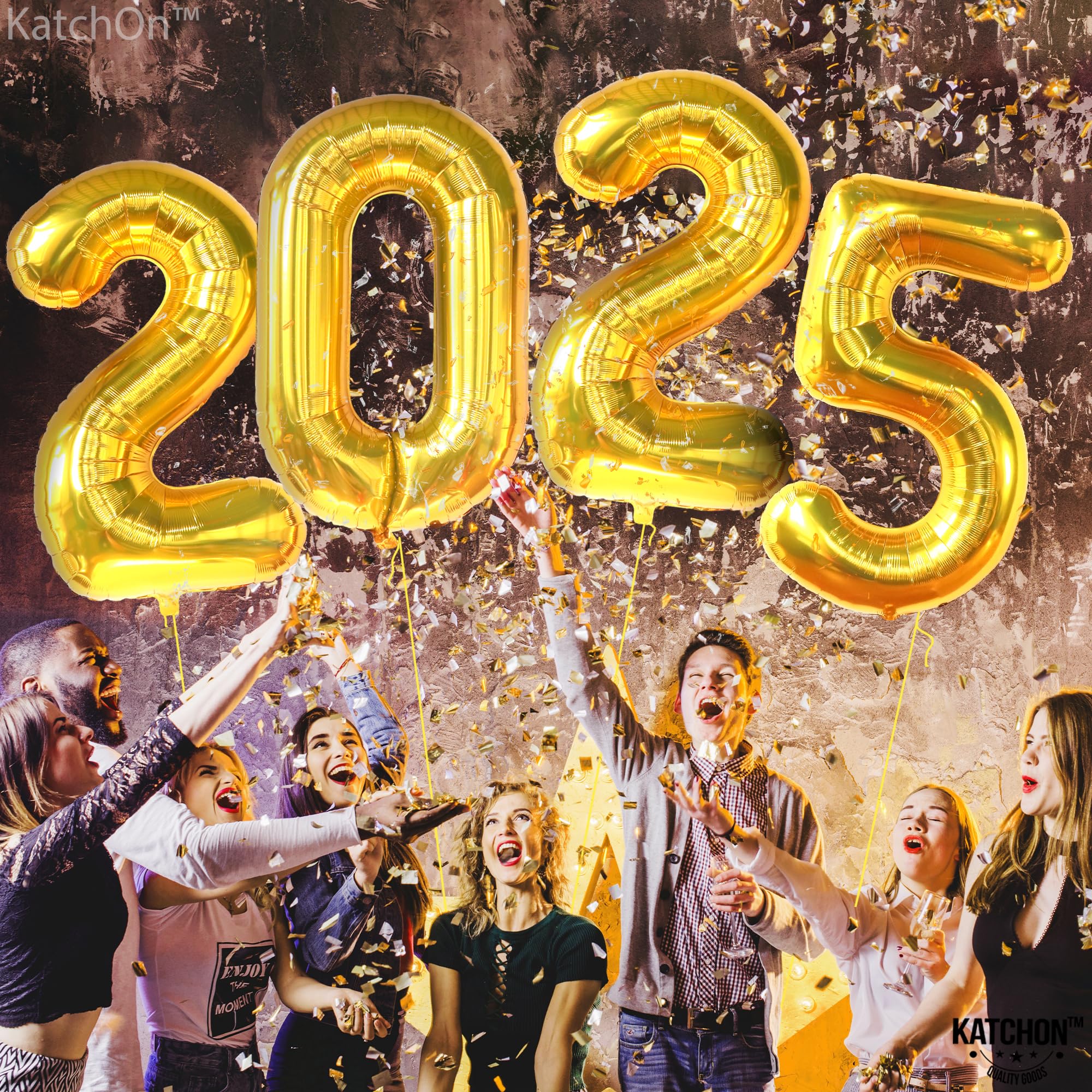 KatchOn Giant 42 Inch Gold 2025 Balloons for Graduation Decorations | Large 2025 Number Balloons, Graduation Party Supplies | Graduation Eve Decorations & Party Balloons - Perfect for Graduation Parties, School Celebrations & Photo Backdrops