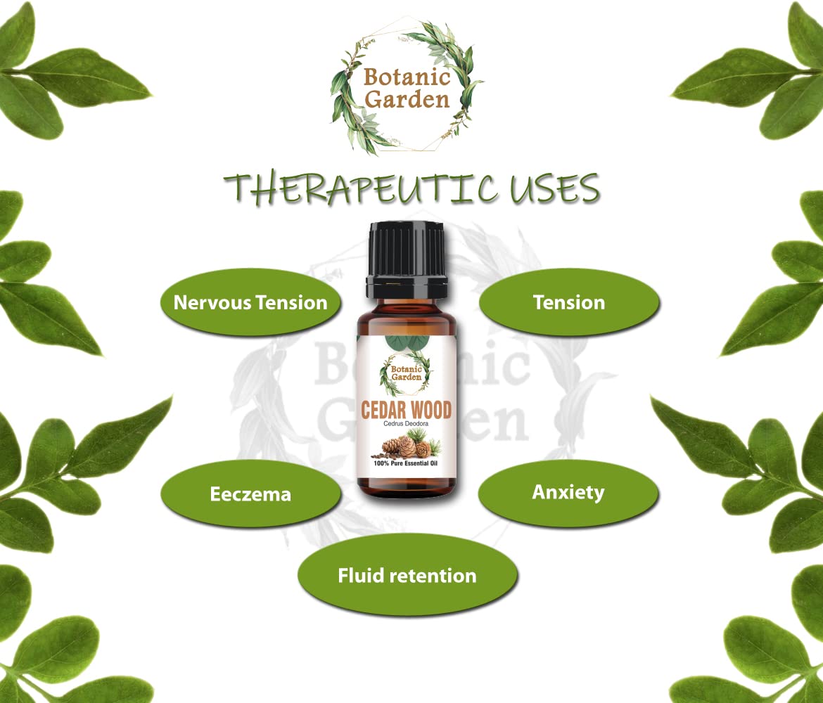Pure Cedarwood Essential Oil 10ml - Natural Skin & Hair Care, Aromatherapy Diffuser, Relaxation & Stress Relief - Perfect for Massage, Spa, Yoga & Home Fragrance