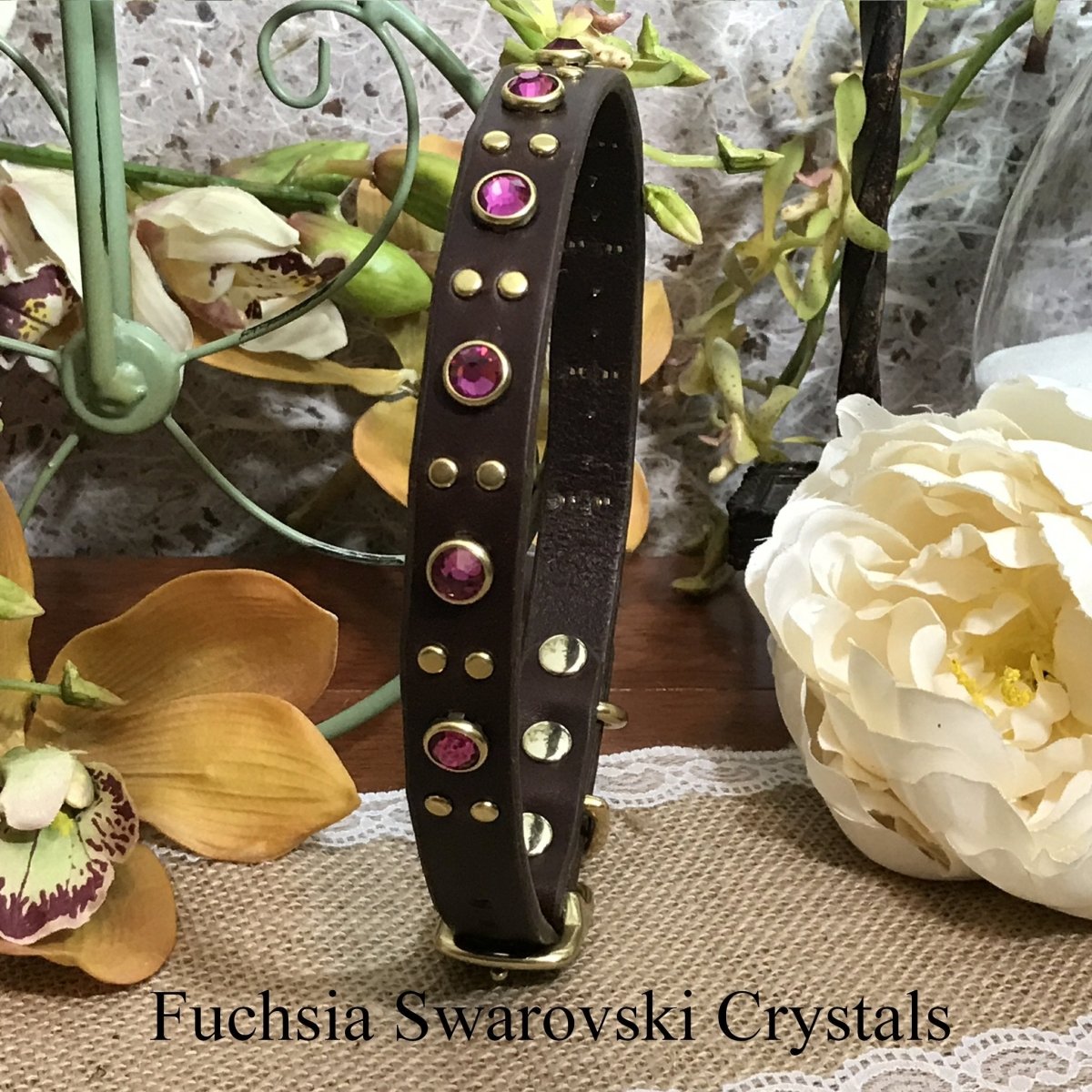 Stylish Designer Leather Dog Collar for Small & Medium Breeds - Gypsy Collection | Perfect for Daily Walks, Training & Fashionable Pet Accessories