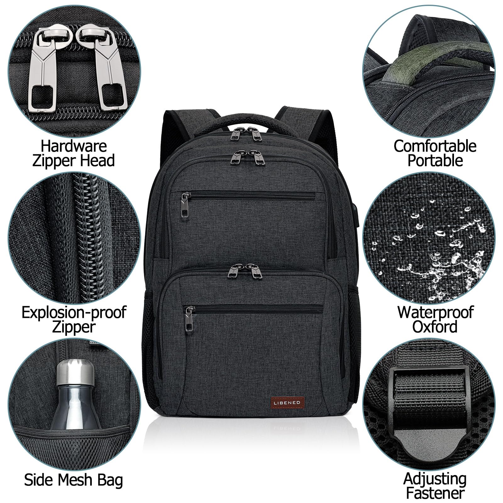 **BIKROD Water Resistant Anti-Theft Backpack for Men & Women - TSA Approved Travel Laptop Backpack with USB Charging Port, Fits 15.6 Inch Laptop - Durable School & Business Backpack for Commuters, Students & Professionals (Black)**    *Perfect for travel, work, school, and daily commutes - stylish and functional for all occasions!*