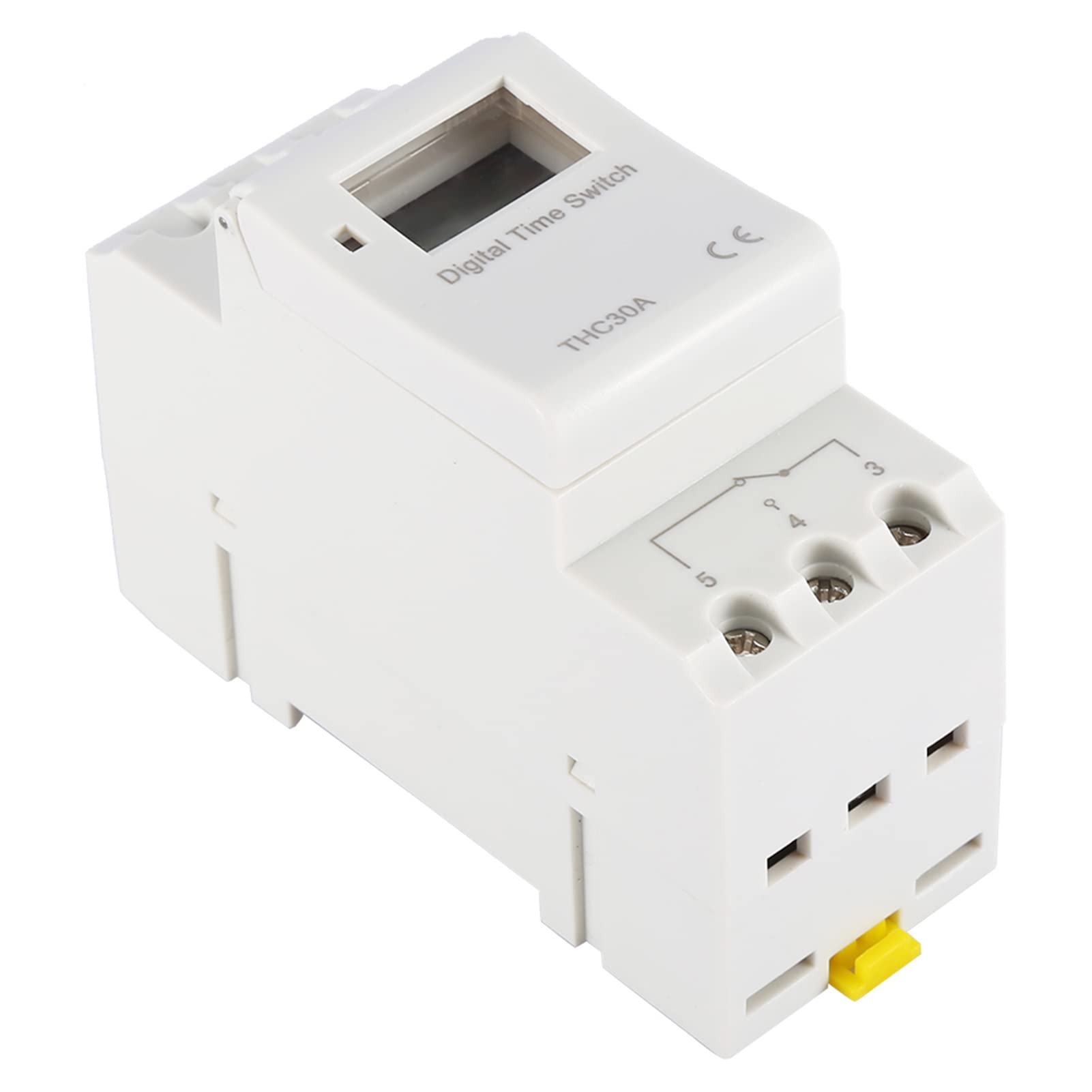 Programmable Digital Timer Switch with LCD Display - 30A DIN Rail Time Relay (12V) for Home Automation, HVAC, and Industrial Control Systems