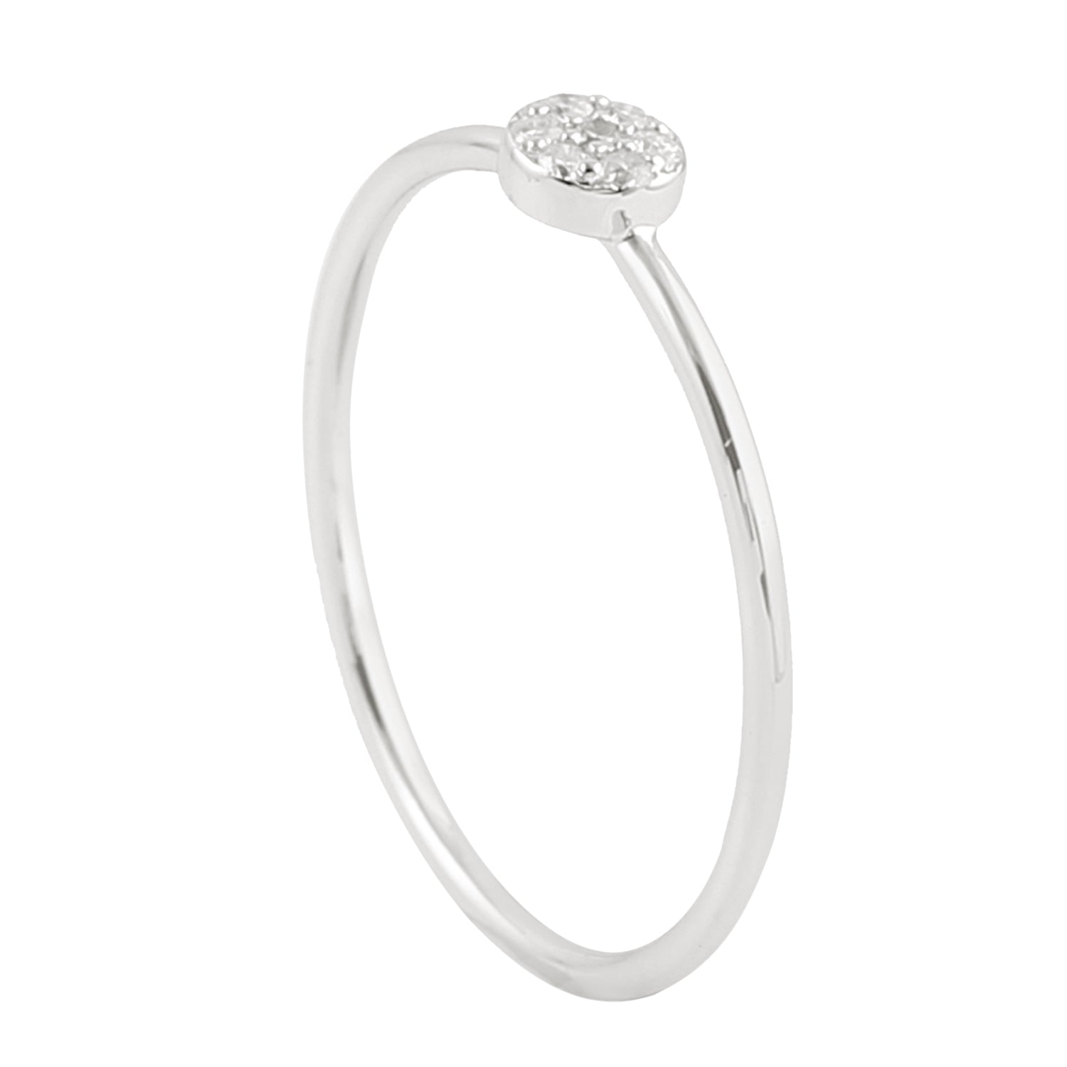 18K White Gold Pave Natural Diamond Handmade Minimalist Ring for Women - Elegant Wedding Band, Engagement Ring, Anniversary Gift for Her