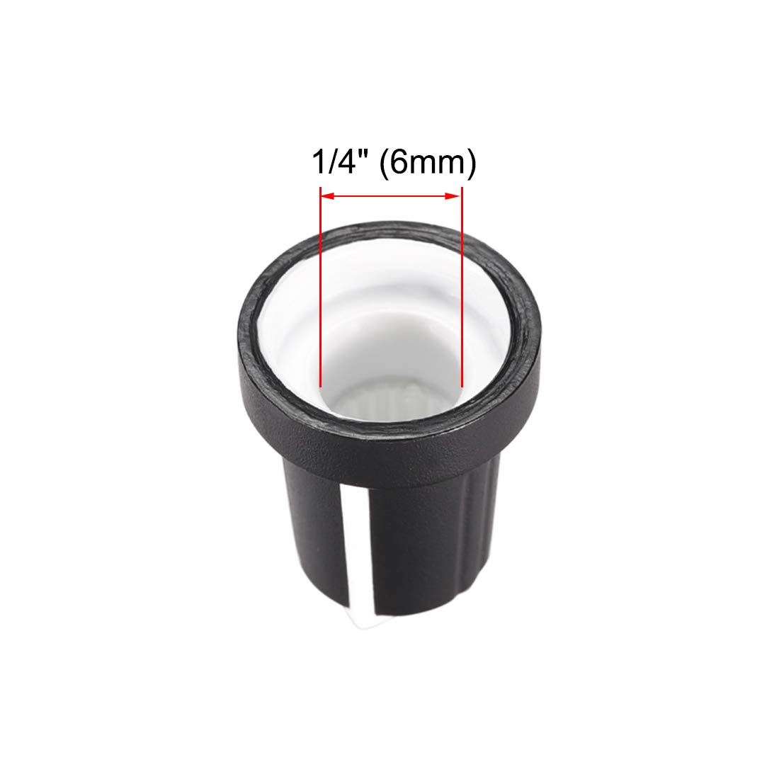 10Pcs 6mm Shaft Hole Knob for Speaker Effect Pedal Amplifier Potentiometer - White Mark Replacement Parts for Guitar Effects & Audio Equipment